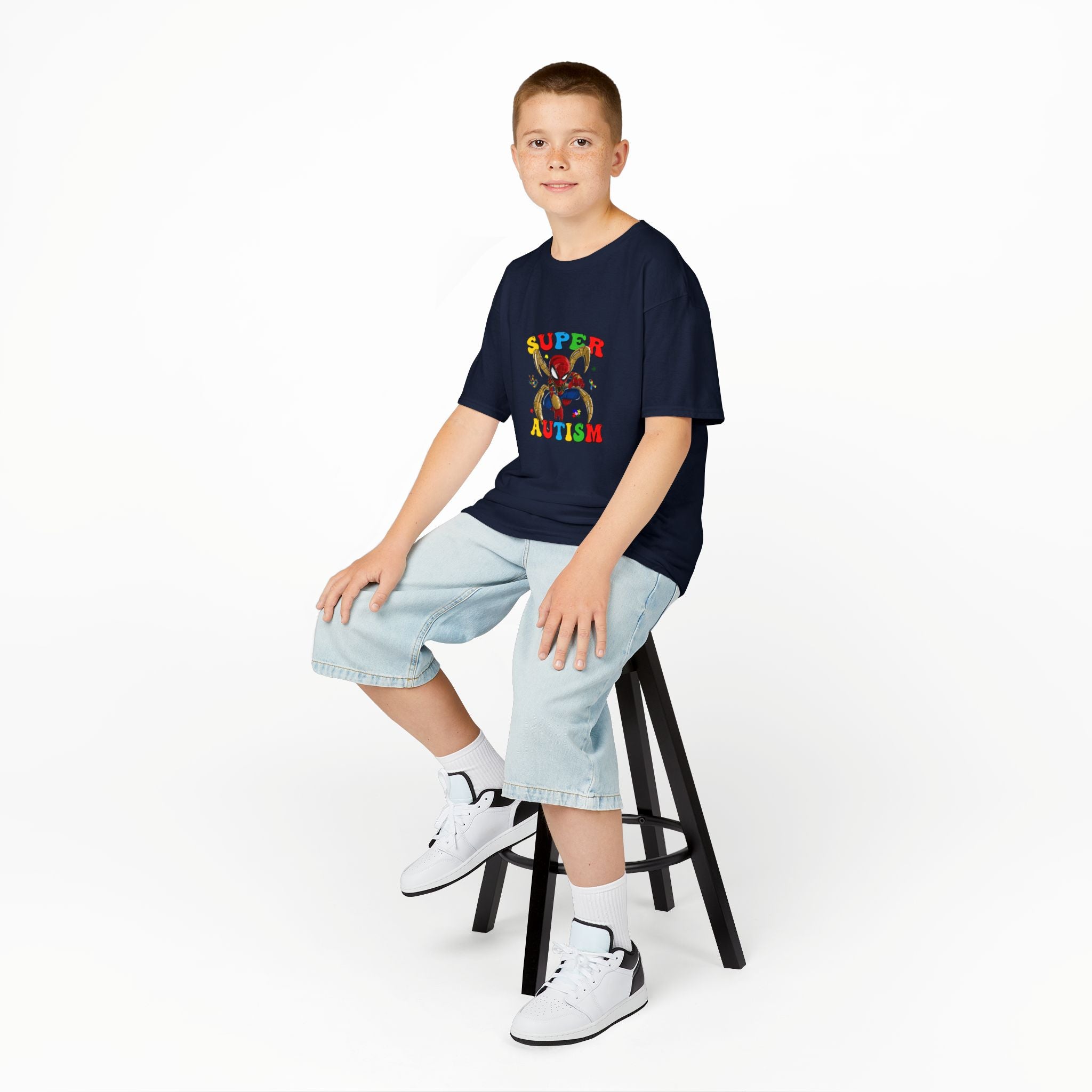 Kids T-Shirt — "Super Autism" Colorful Puzzle Bunny Tee