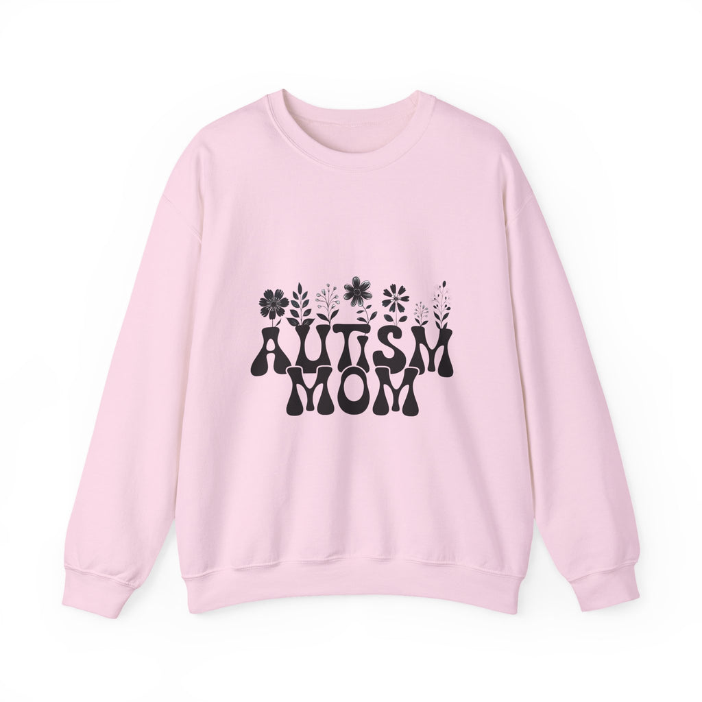 Autism Mom Crewneck Sweatshirt — Retro Floral Support Tee