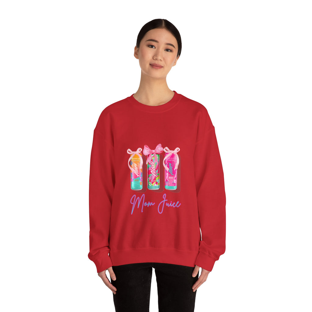 Mom Juice Sweatshirt - Cute Pastel Drink Graphic Crewneck for Moms