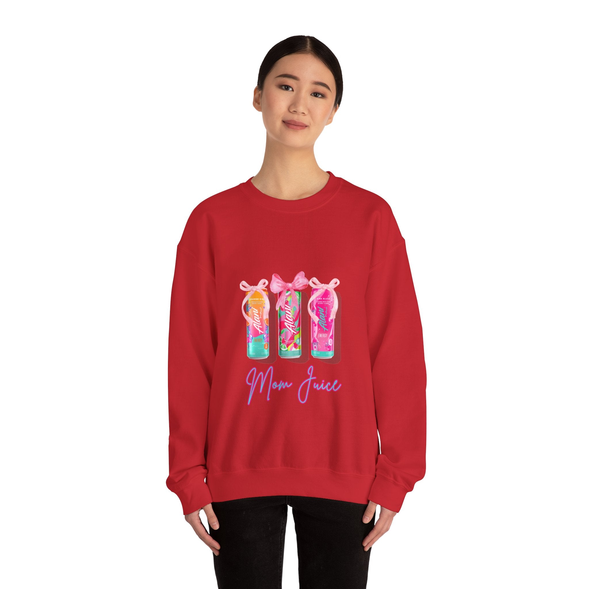 Mom Juice Sweatshirt - Cute Pastel Drink Graphic Crewneck for Moms