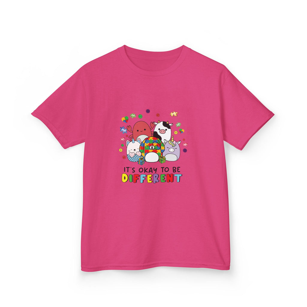 Kids Tee — "It's Okay to Be Different" Colorful Diversity Cartoon Shirt