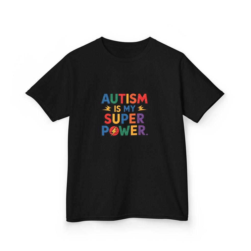 Kids T-Shirt — "Autism Is My Superpower" Colorful Pride Tee for Autism Awareness