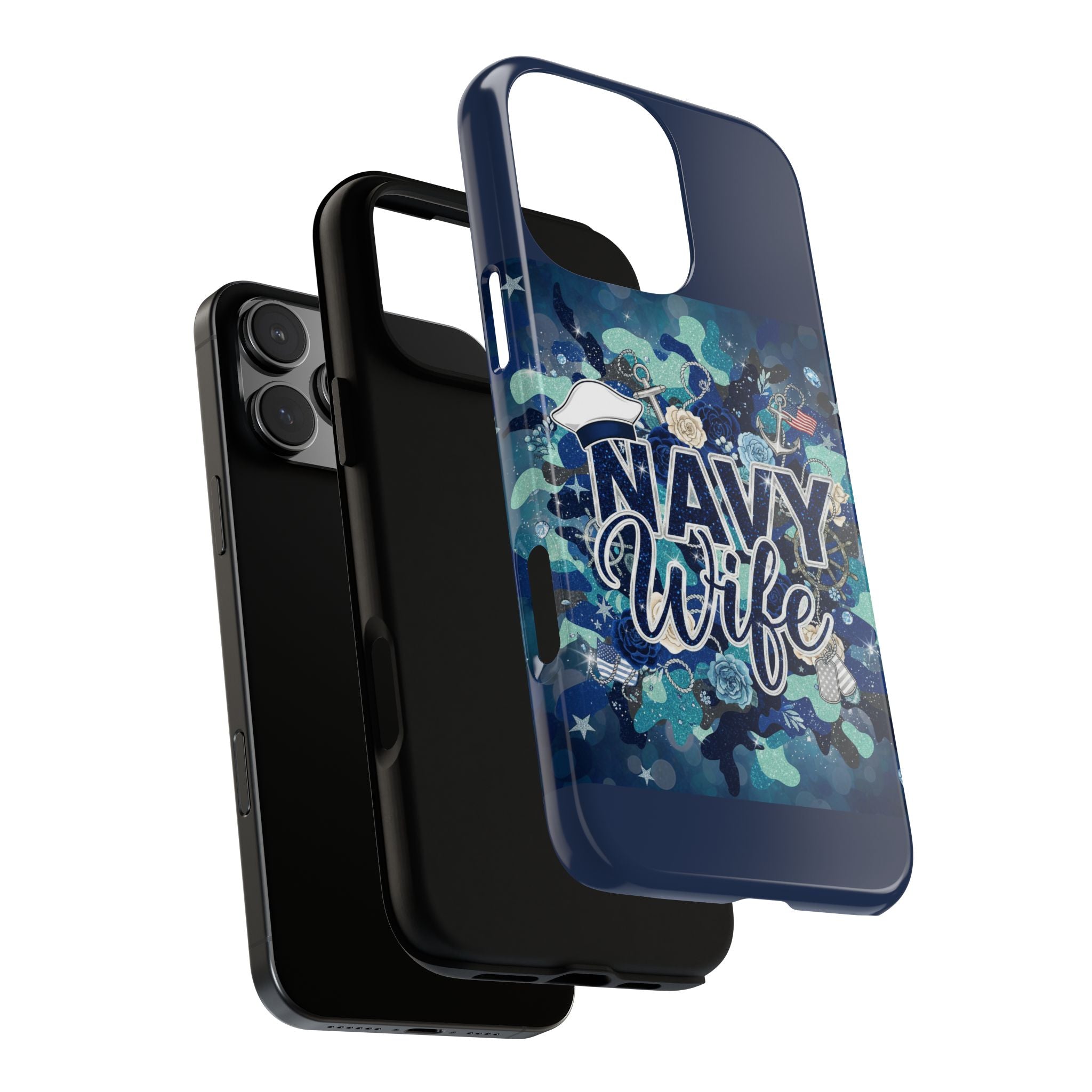 Navy Wife Tough Phone Case — Camouflage Military Tribute Protective Cover