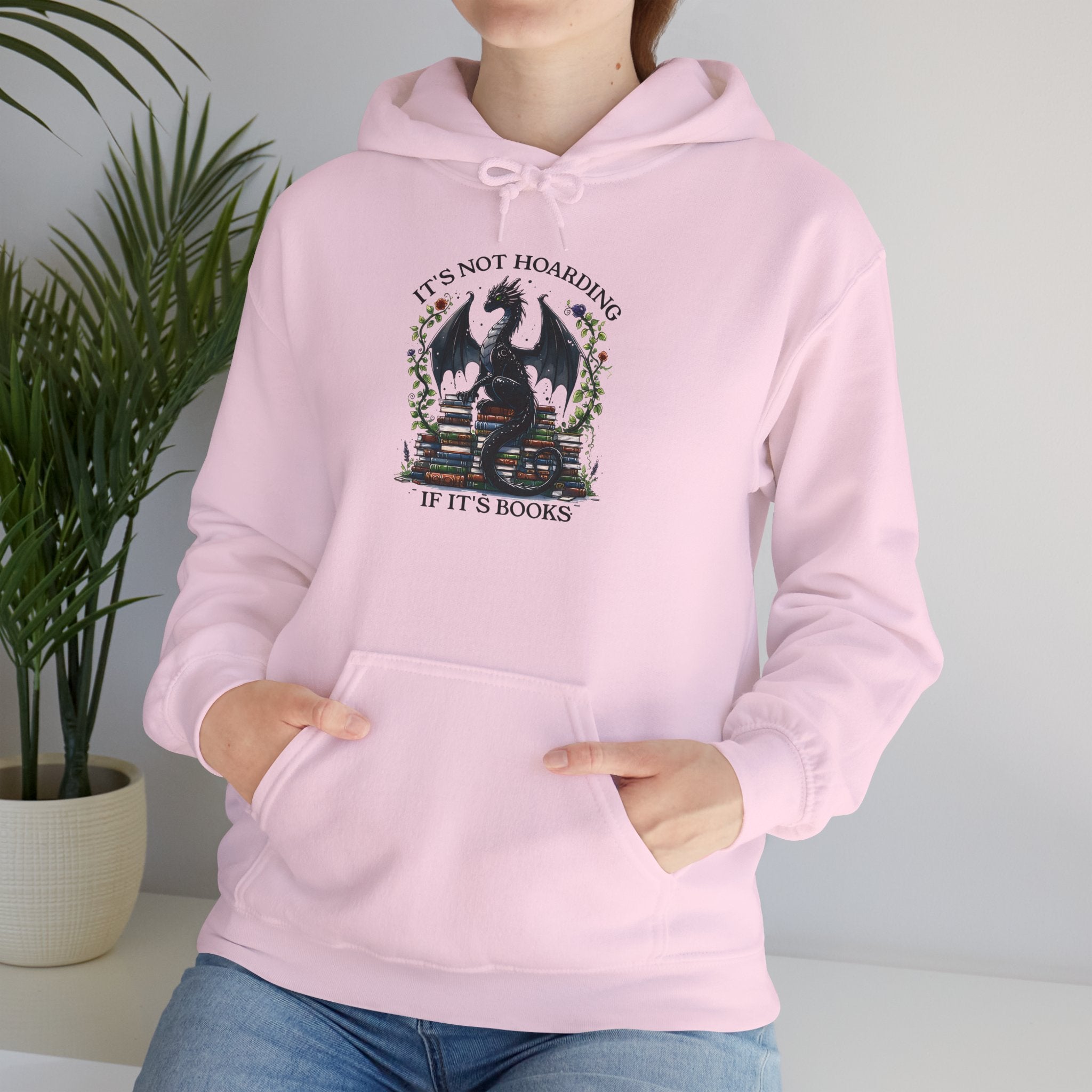 Hoodie — "It's Not Roaring if It's Books" Dragon Booklover Graphic Hoodie