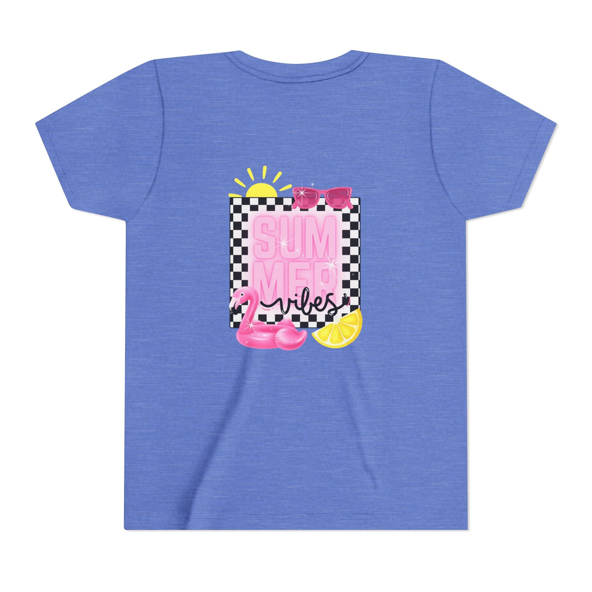 Youth Tee — "SUMMER Vibes" Pink Floaty Checkerboard Kids T-Shirt