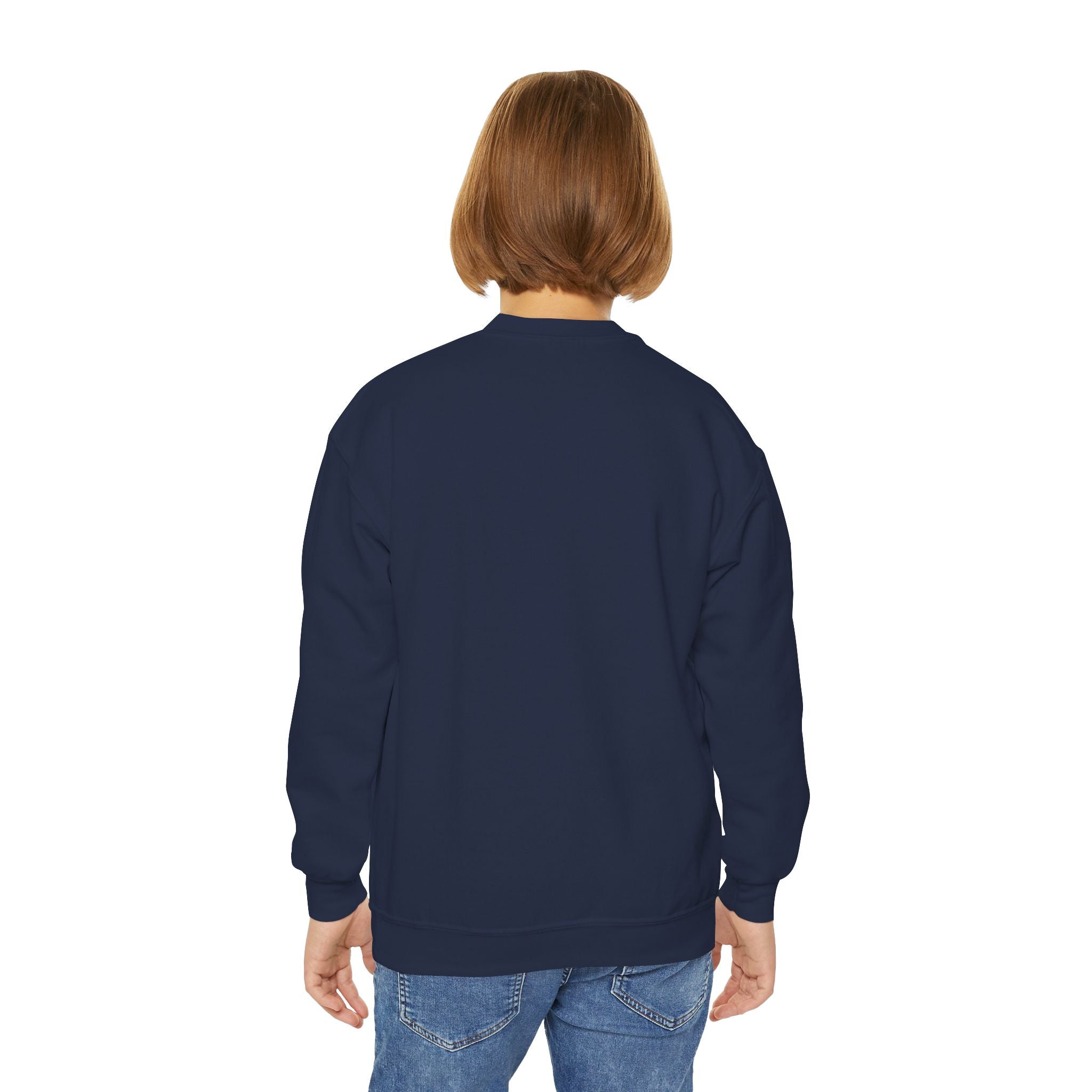 Youth Crewneck Sweatshirt – Tractor with Colorful Puzzle Pieces Kids Pullover (Autism Awareness)