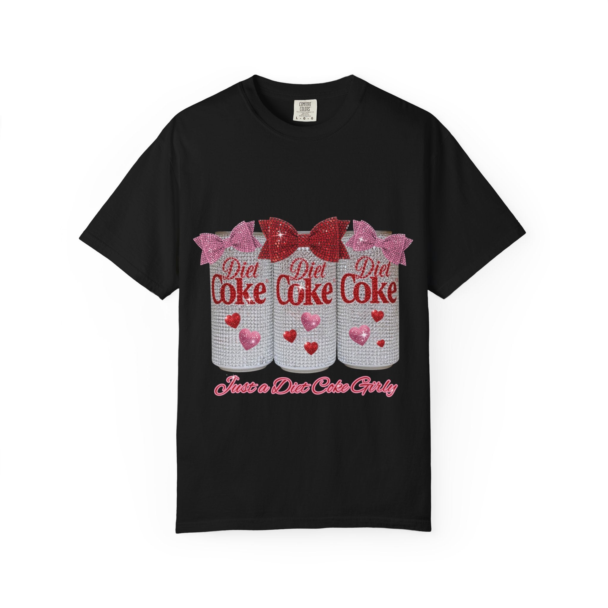 Diet Coke Glitter Can T-Shirt — "Just a Diet Coke Girl" Retro Sparkle Tee