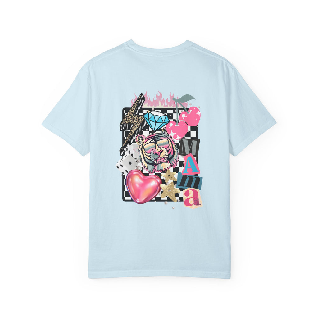 Mama Graphic T-Shirt — "Blessed Mama" Colorful Pop Art Floral Heart Tee