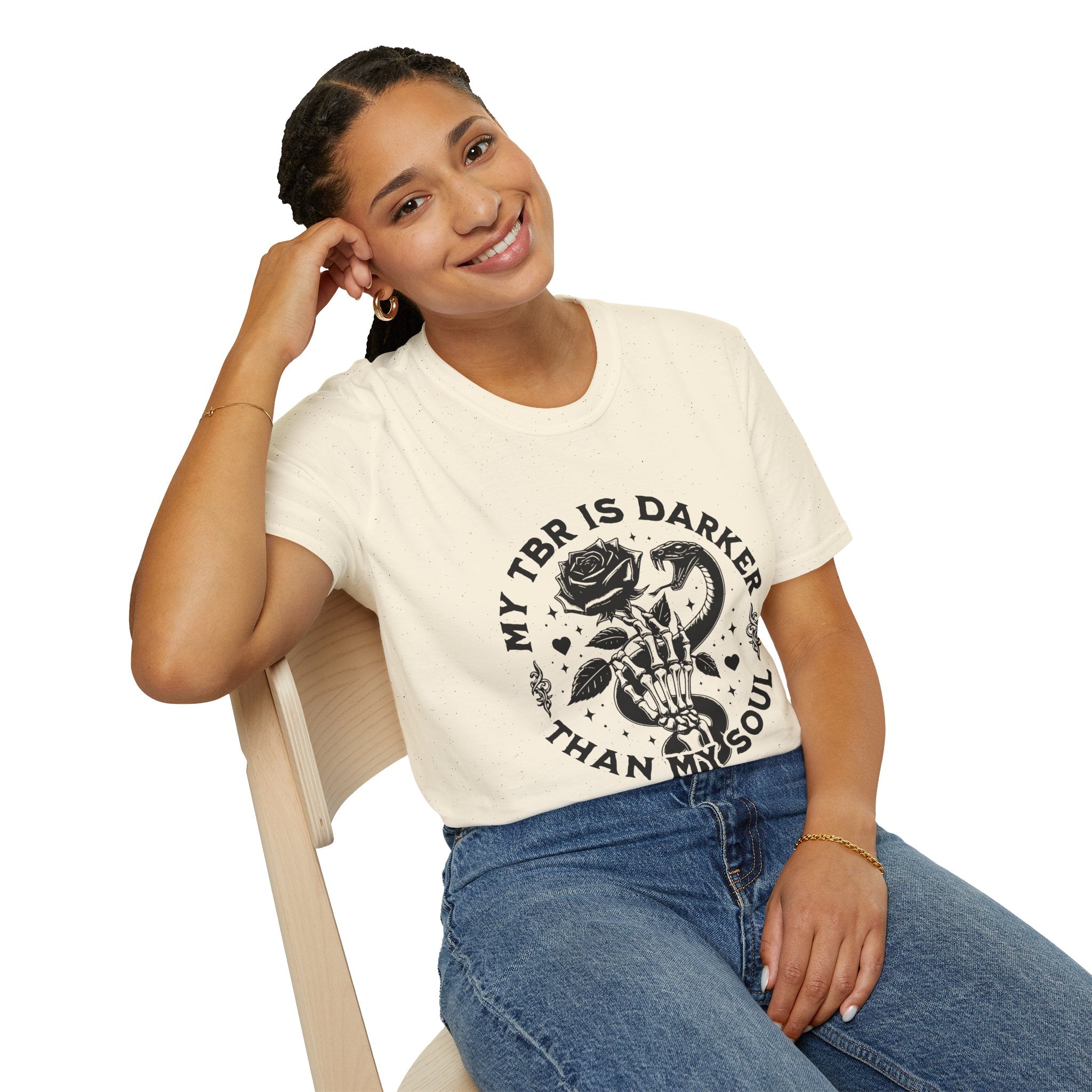 Gothic Booklover T-Shirt — “My TBR Is Darker Than My Soul” Graphic Tee