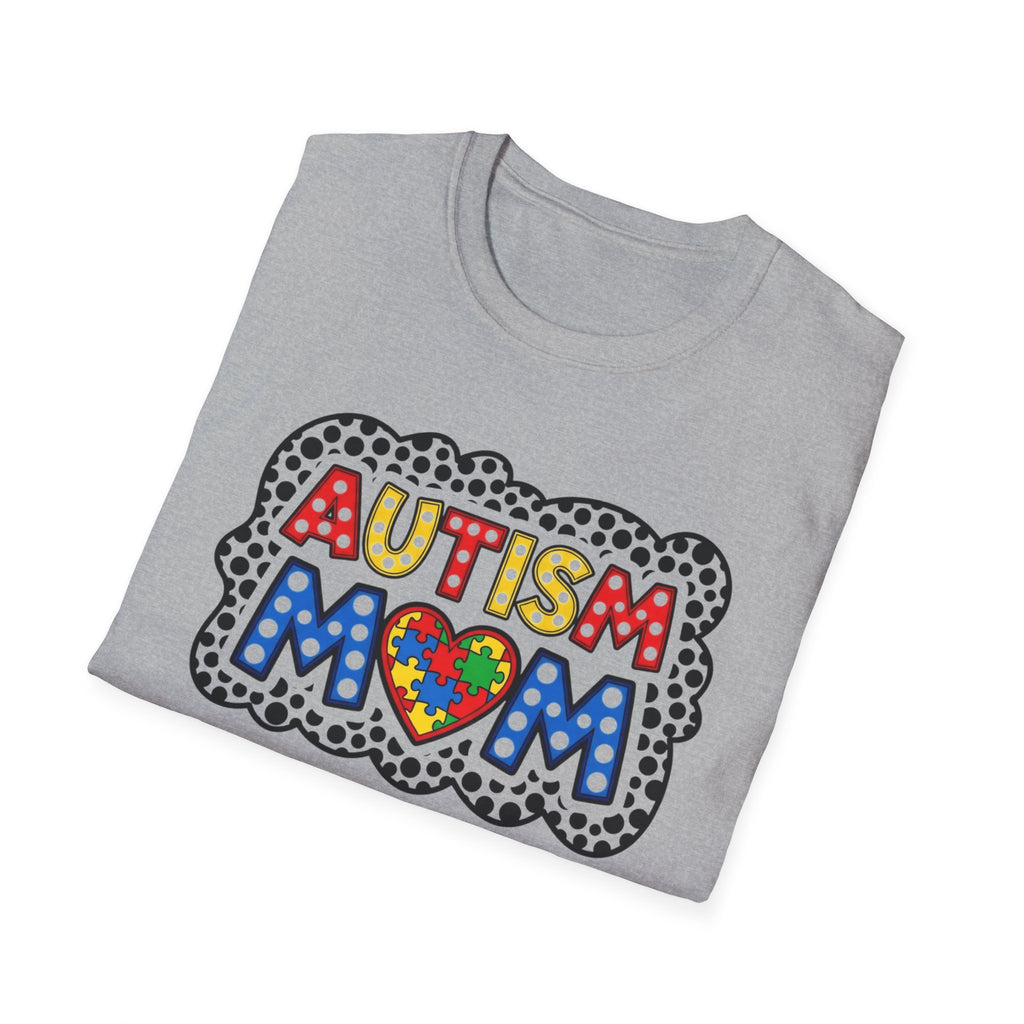 Autism Mom T-Shirt — Colorful Puzzle Heart Support Tee