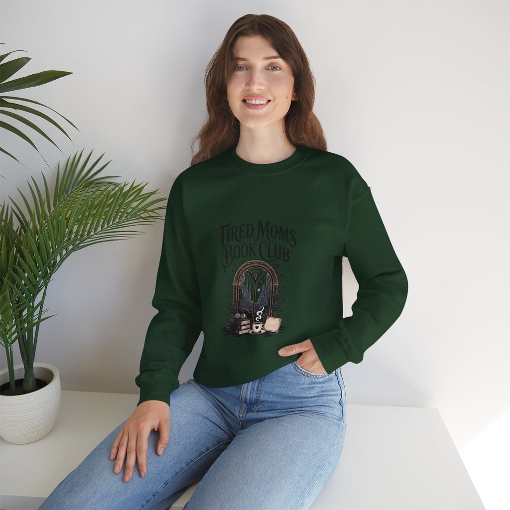 Tired Moms Book Club Sweatshirt — Cozy Reading Crewneck for Booklover Moms