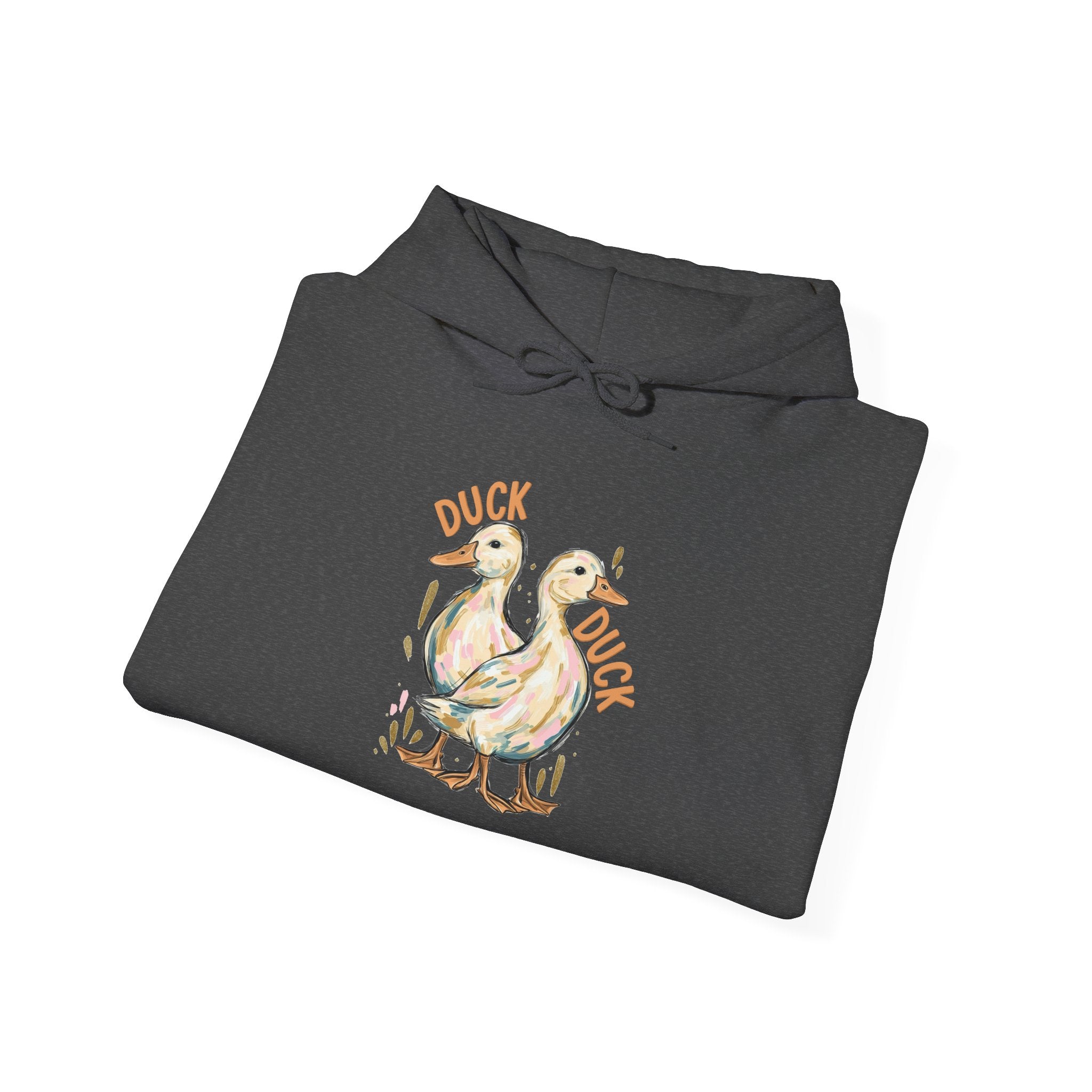 Duck & Goose Hoodie — Cute Waterfowl Graphic Pullover ("Duck Duck" Front, "Goose" Back)