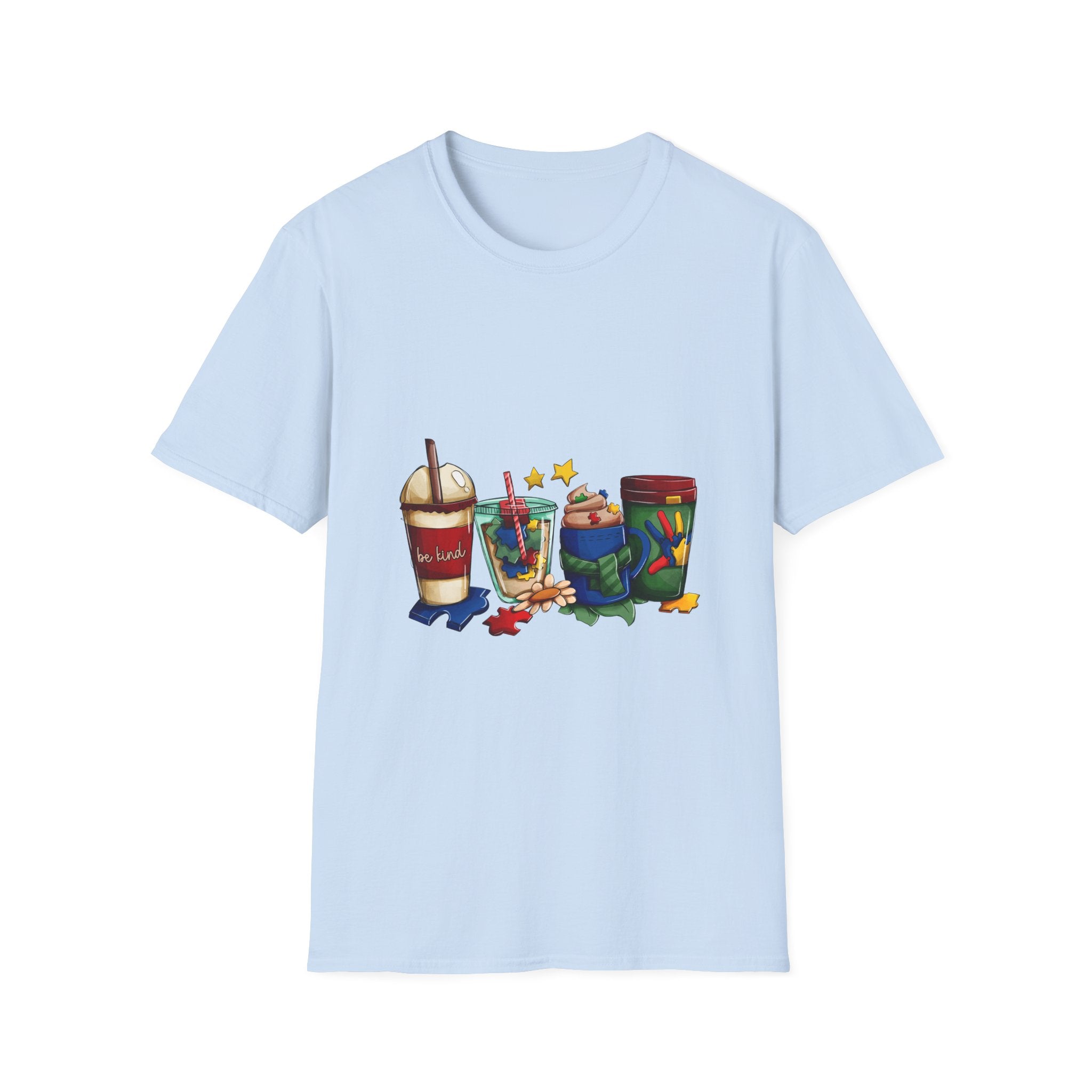 T-Shirt — Colorful Snack & Drink Cartoon Graphic Tee