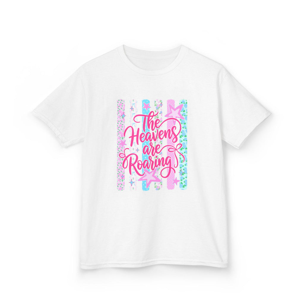 Kids Tee — "The Heavens Are Roaring" Pastel Stars Graphic