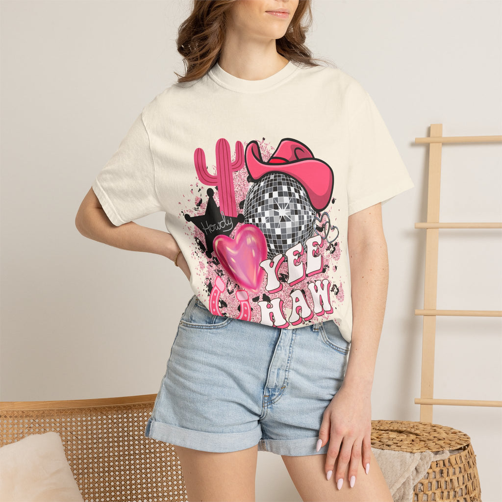 Yee Haw Pink Cowboy Graphic T-Shirt