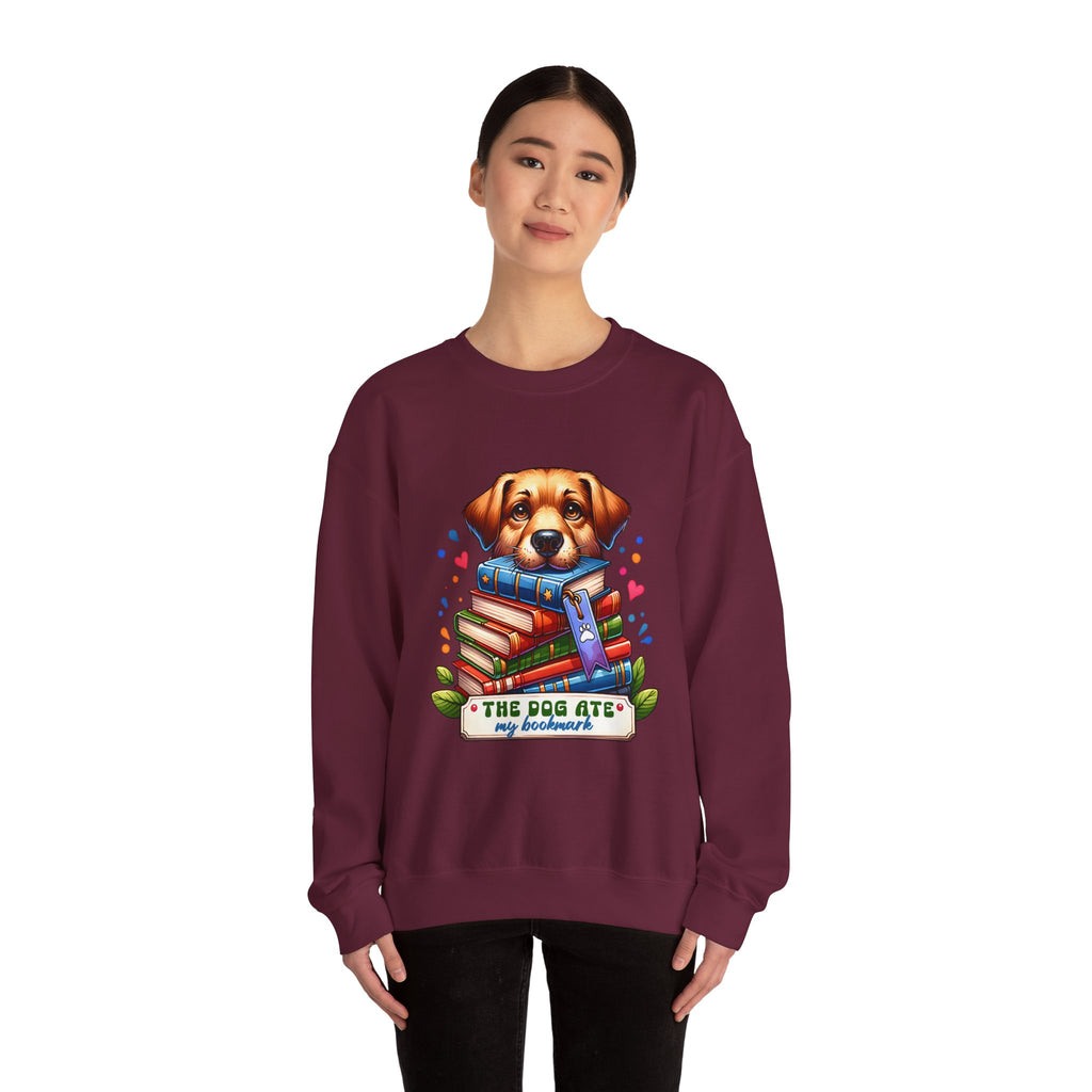 Dog Ate My Homework Sweatshirt — Cute Puppy & Books Back-to-School Crewneck
