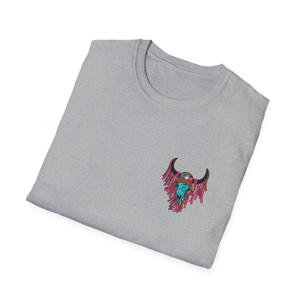 Double-sided Mama Mamas Cow Skull Graphic T-Shirt — Western Cowhide Retro Farmhouse Tee