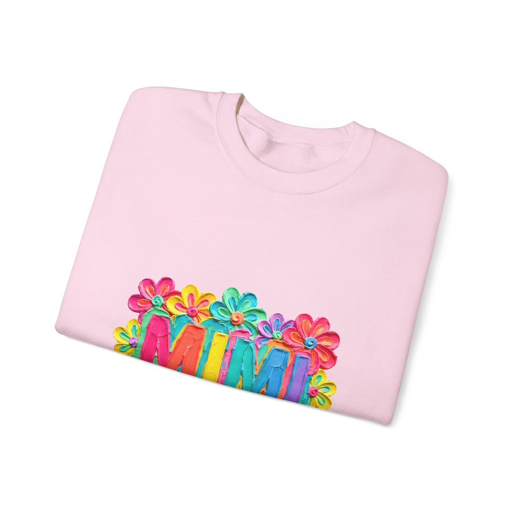 Mimi Floral Crewneck Sweatshirt — Colorful Retro Flower Graphic
