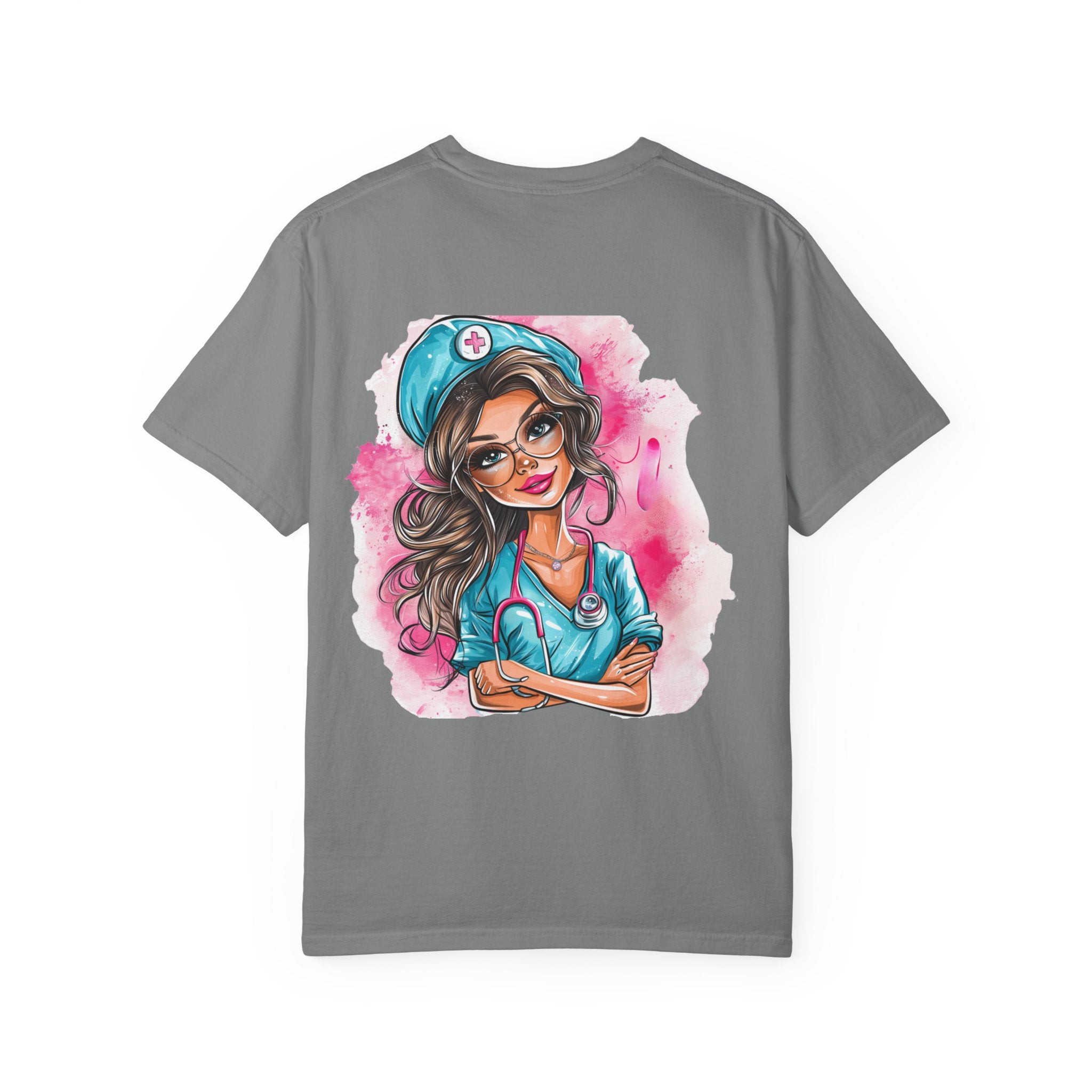 Nurse Life T-Shirt — Cute Female Nurse Watercolor Graphic Tee