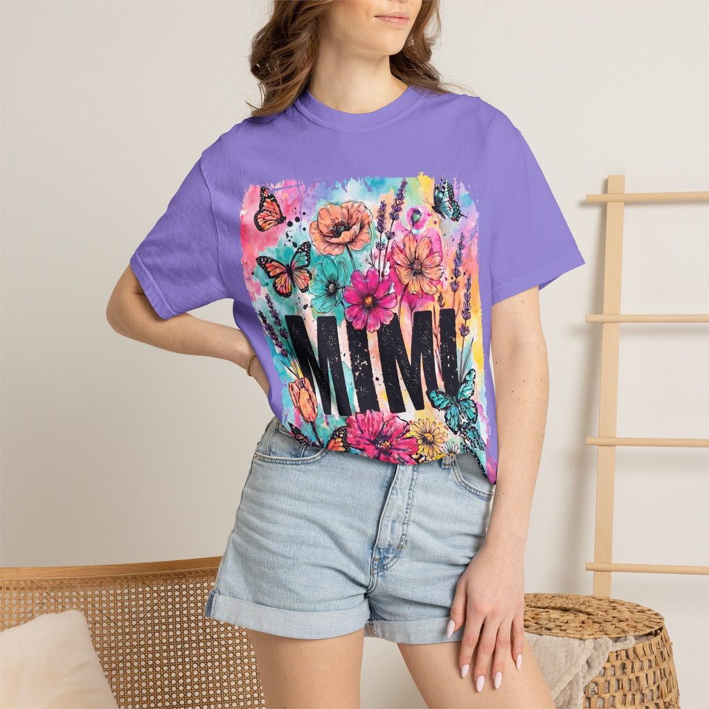 MIMI Floral Butterflies T-Shirt — Colorful Watercolor Garden Tee