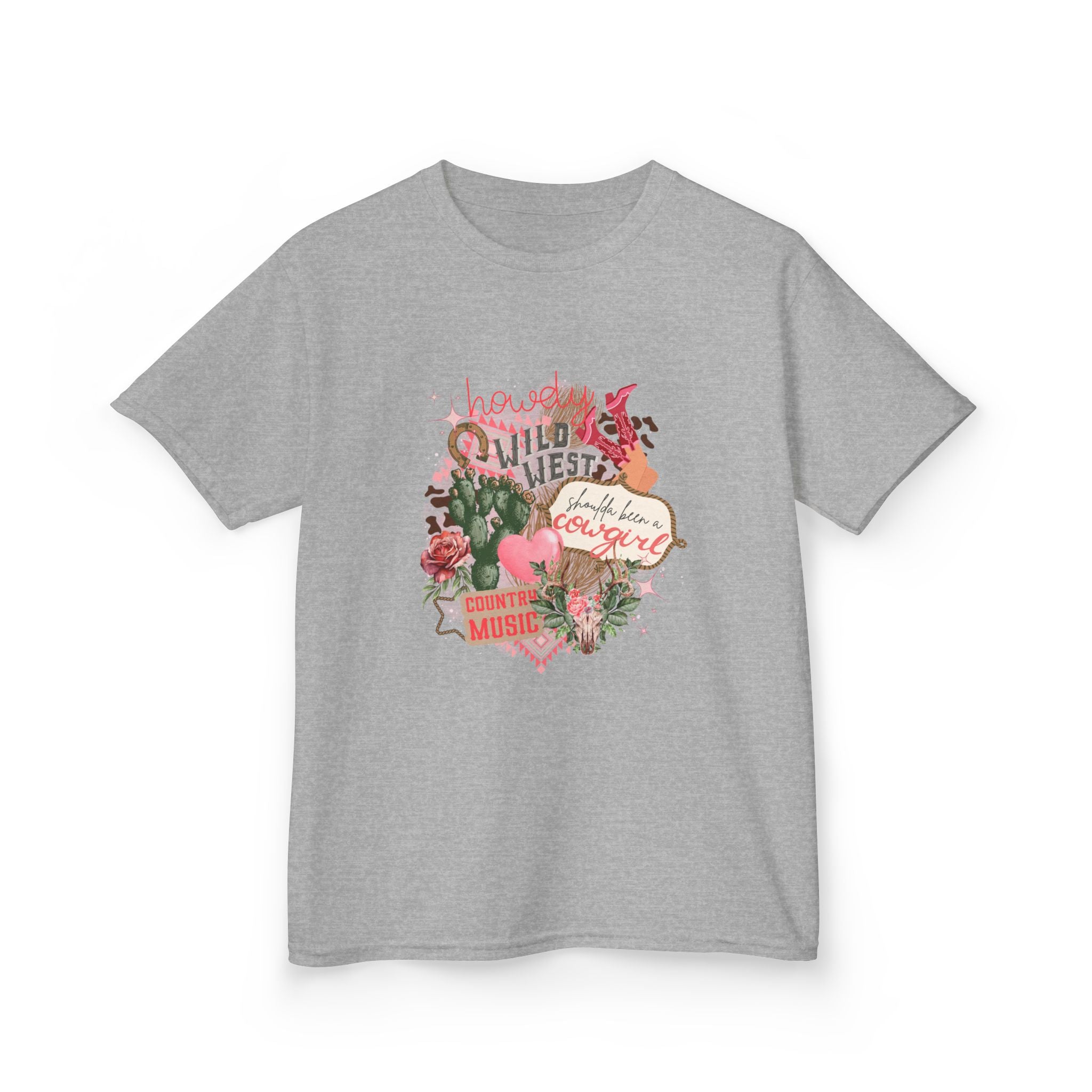 Kids Tee — "Wild West Sweetheart" Floral Cowgirl Shirt