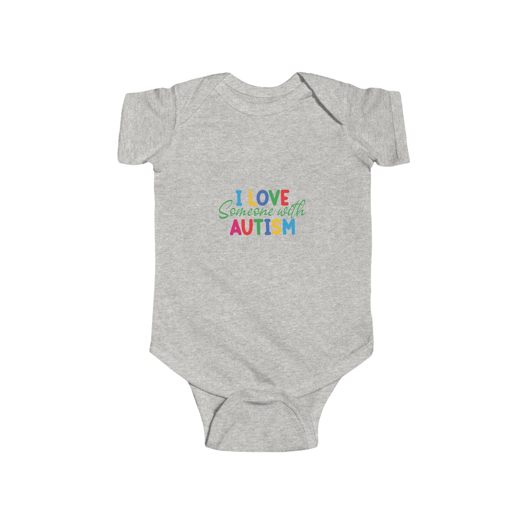 Autism Awareness Baby Bodysuit - "I Love Someone With Autism" Colorful Infant Onesie