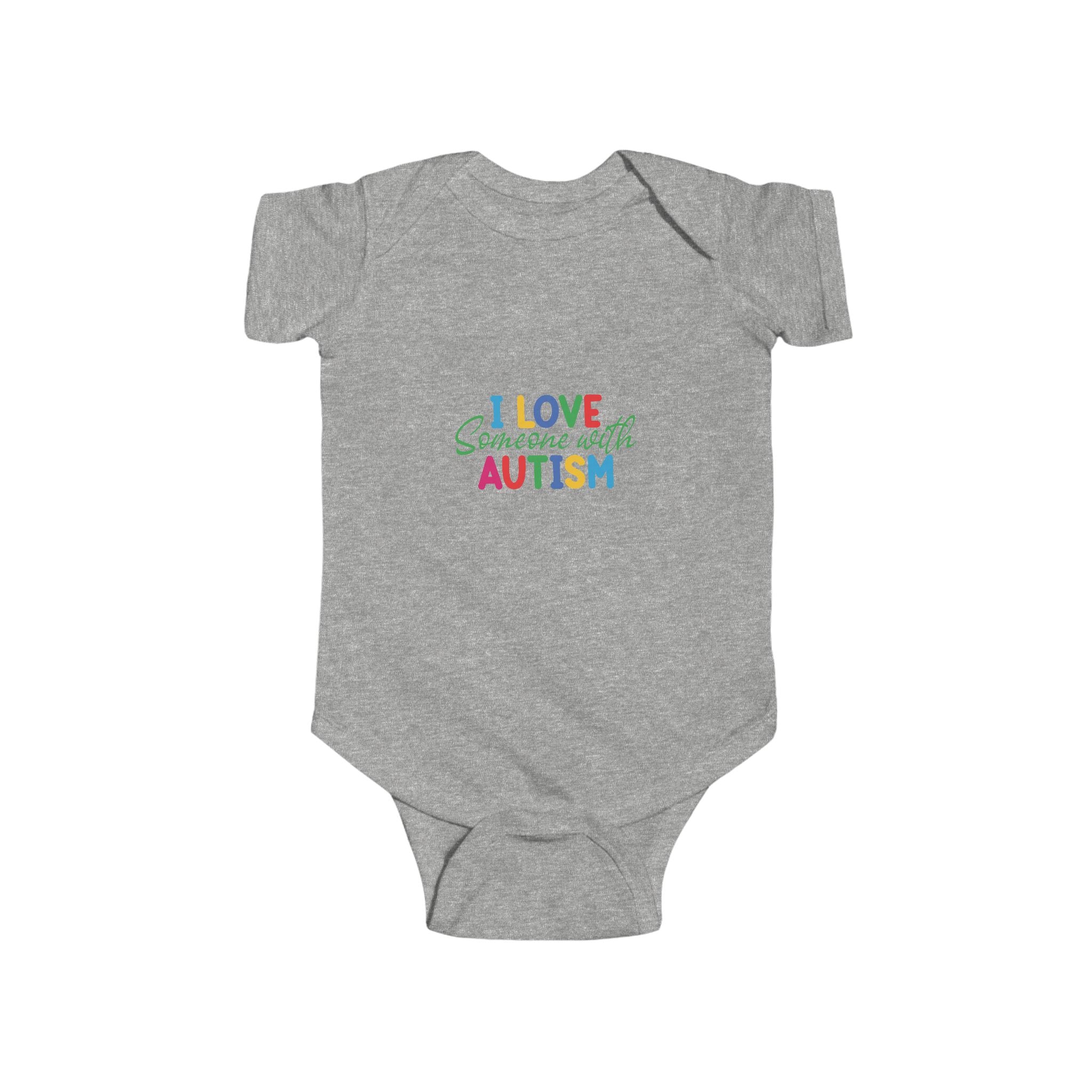 Autism Awareness Baby Bodysuit - "I Love Someone With Autism" Colorful Infant Onesie