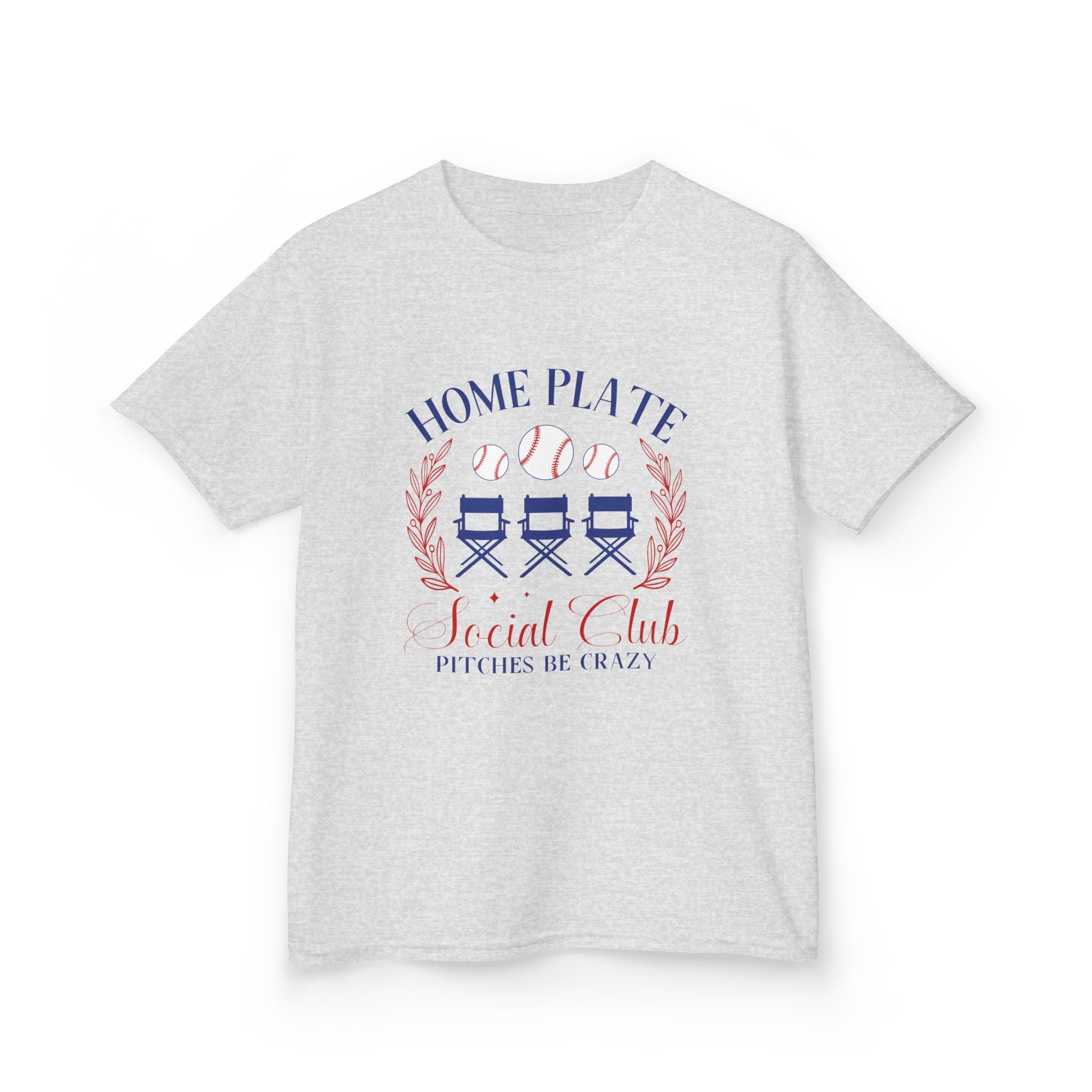 Kids Tee — "Home Plate Social Club" Baseball Shirt (Pitches Be Crazy)