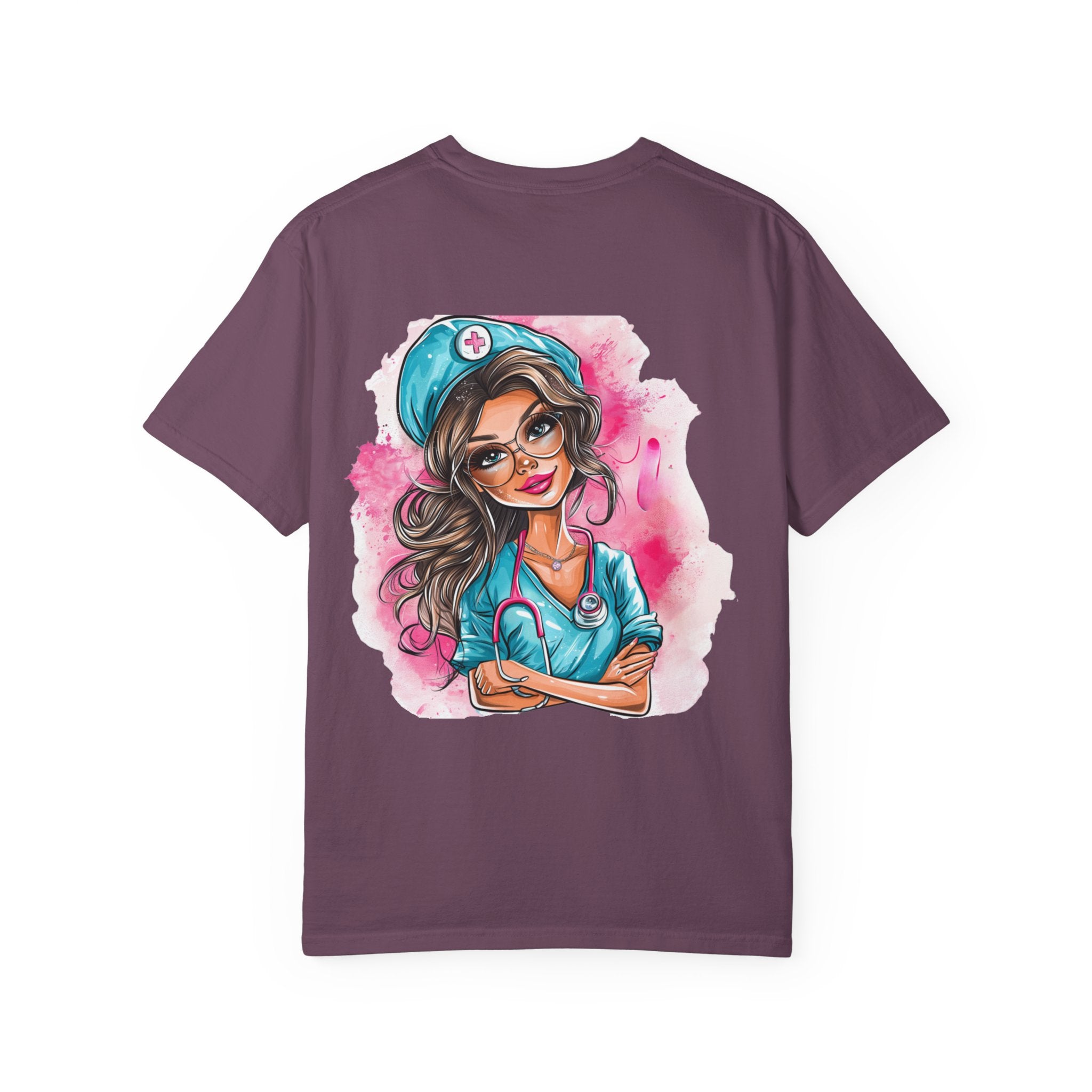 Nurse Life T-Shirt — Cute Female Nurse Watercolor Graphic Tee