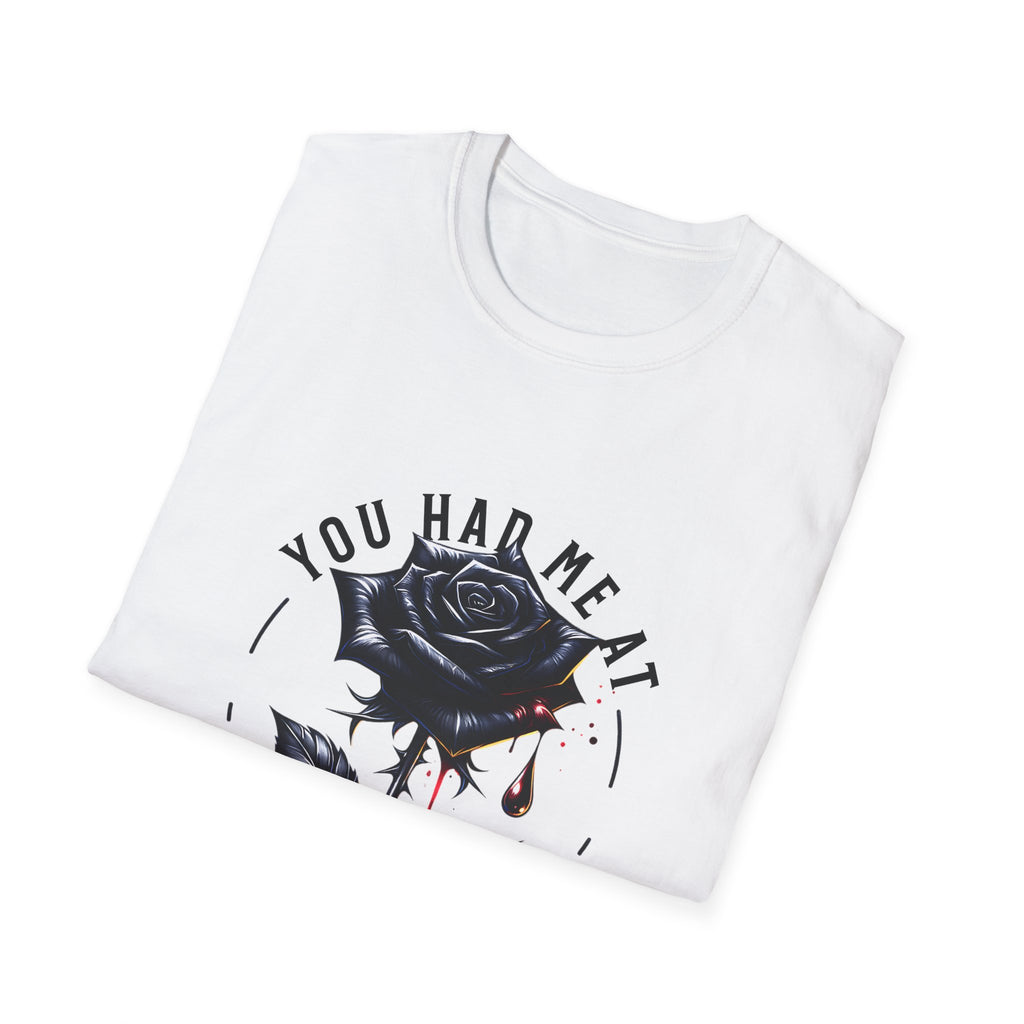 You Had Me at Trigger Warning T-Shirt — Black Rose Gothic Graphic Tee