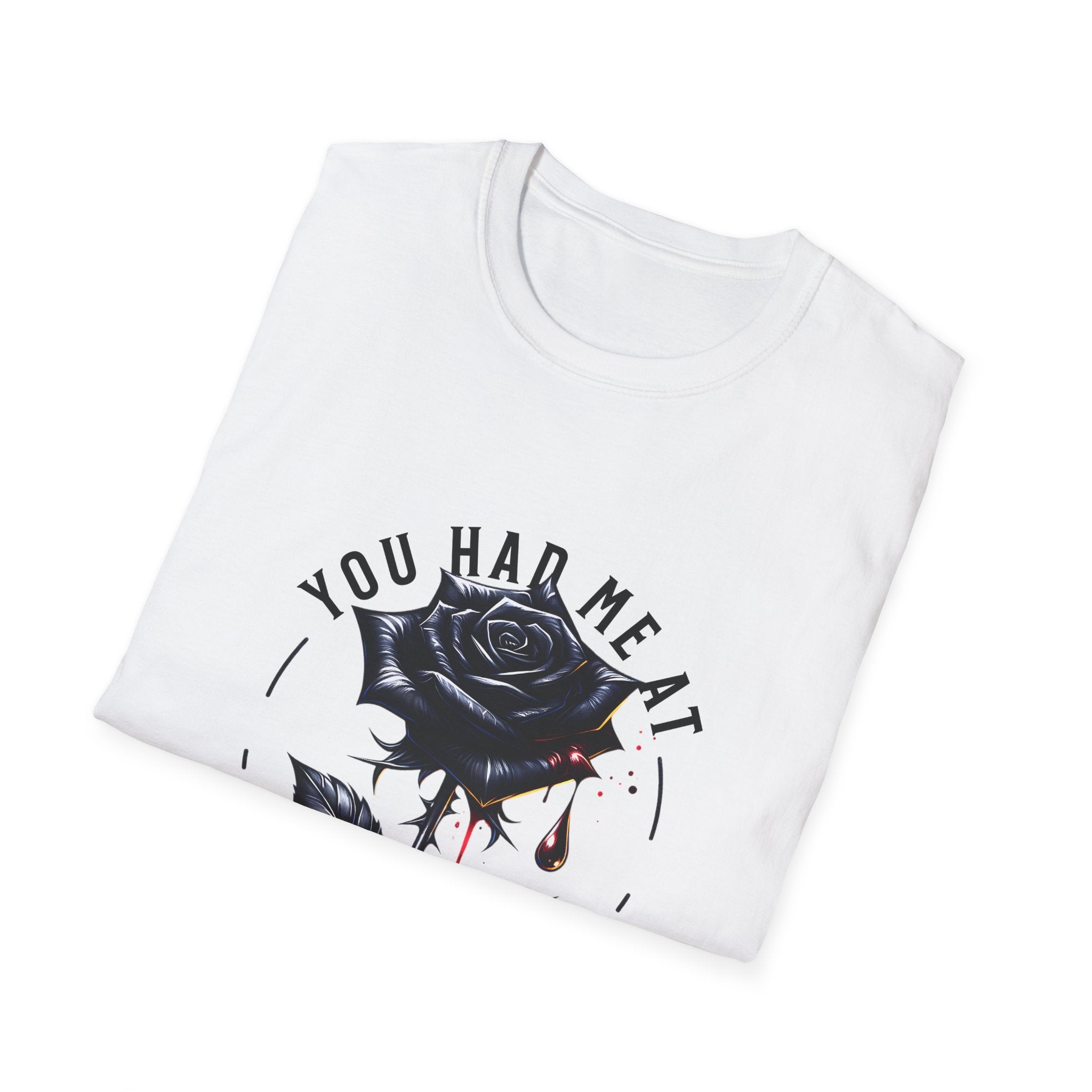 You Had Me at Trigger Warning T-Shirt — Black Rose Gothic Graphic Tee