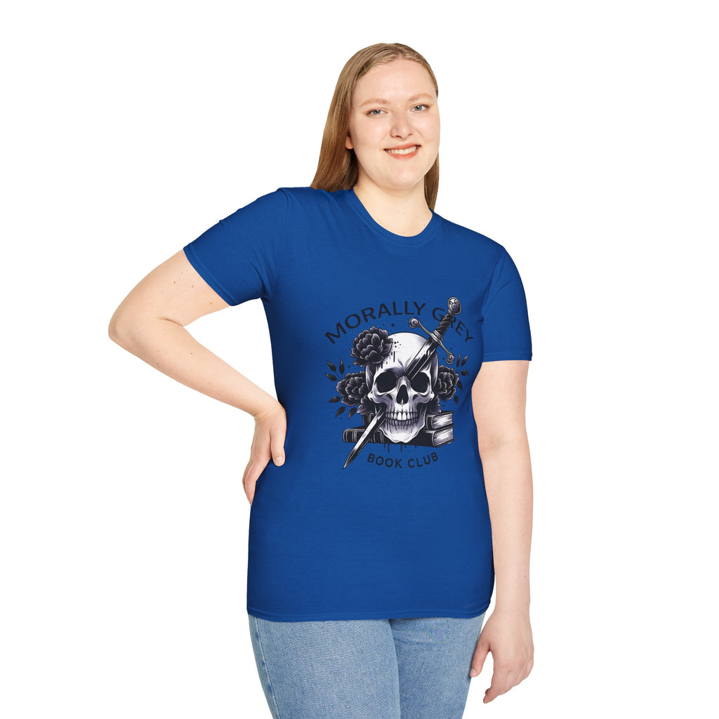 Morally Grey Book Club T-Shirt — Skull, Dagger & Roses Literary Tee