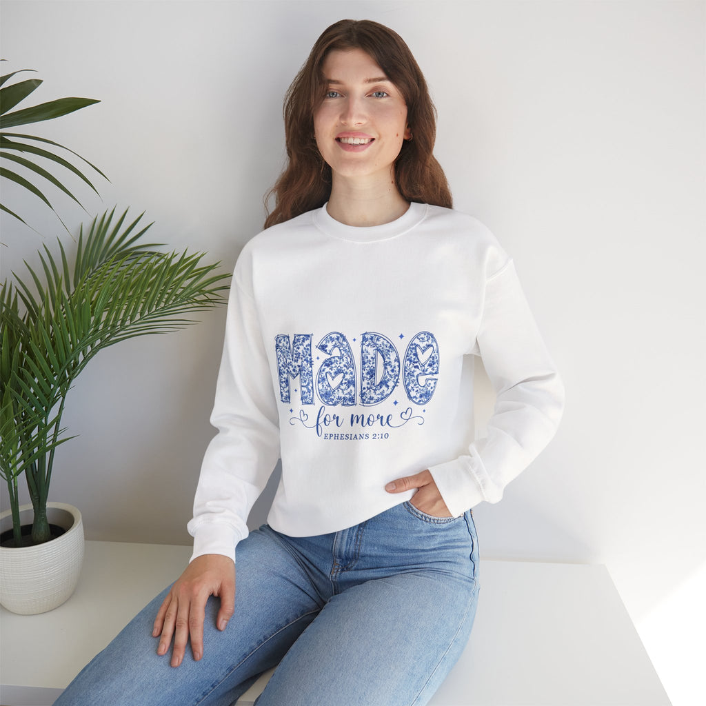 Sweatshirt — "Made for More" Floral Inspirational Crewneck