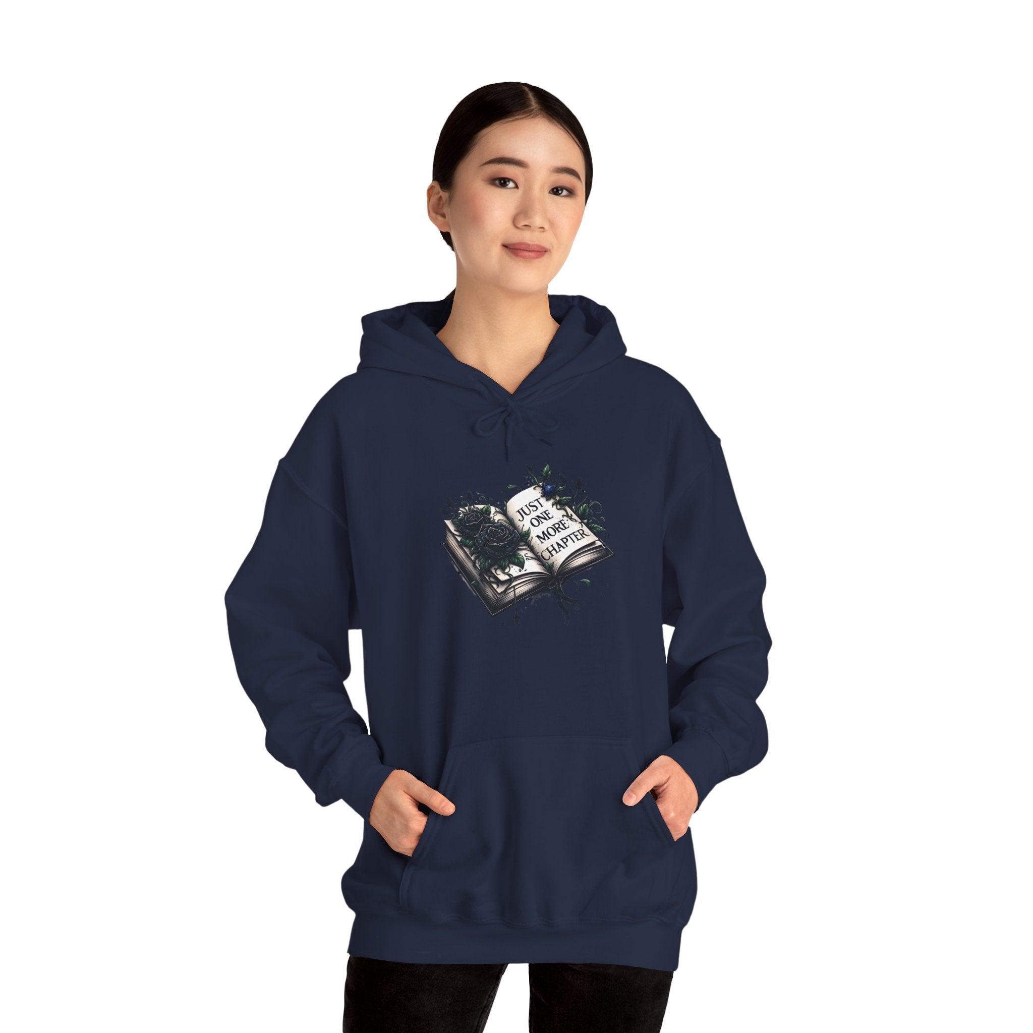 Hoodie — Open Book Illustration 'Read More Books' Cozy Literary Sweatshirt