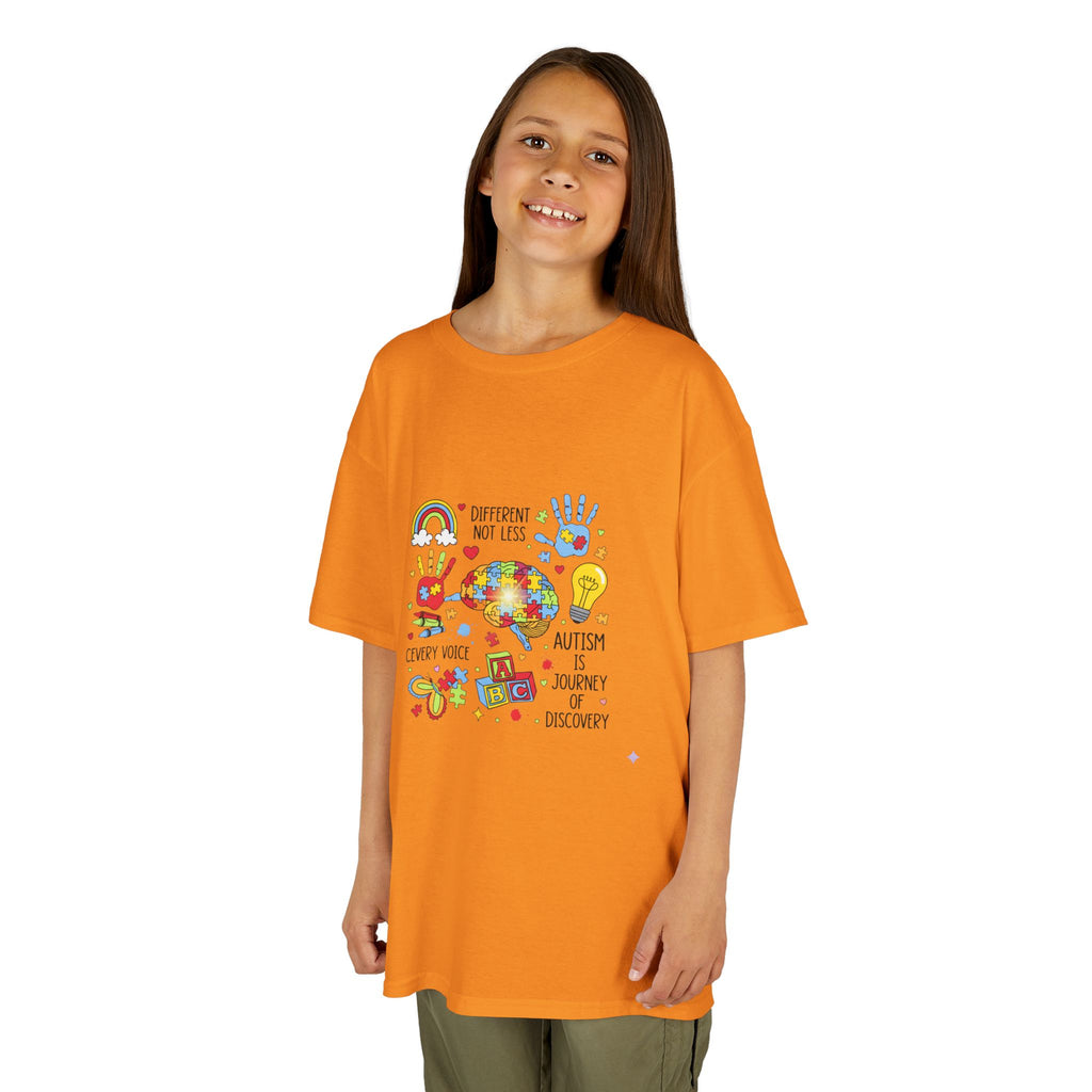Autism Awareness Kids Tee — Colorful Puzzle Heart & Hands Design