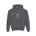 Youth Hoodie — Colorful Pixel Character 'BRUH' Graphic