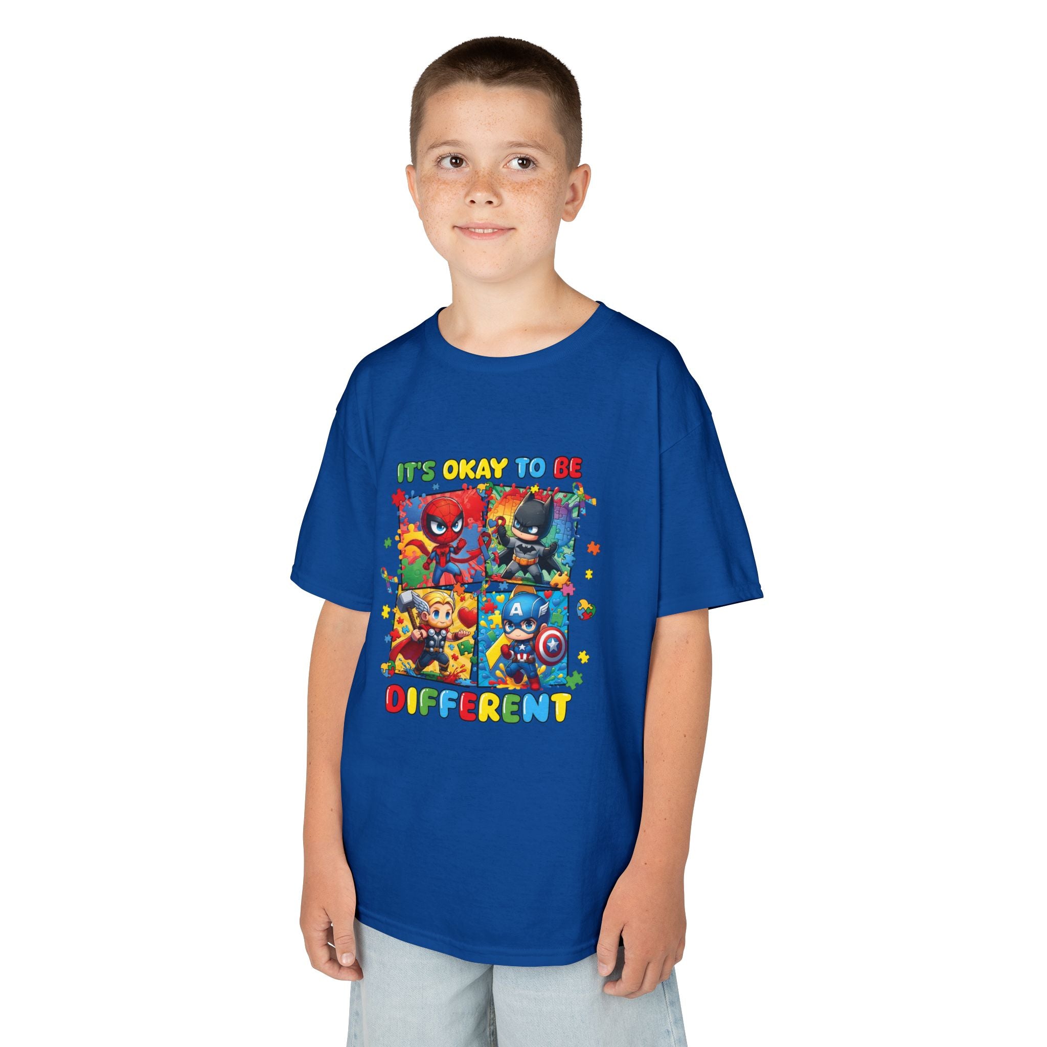 Kids 'It's Okay to Be Different' Graphic Tee — Colorful Inclusive Cartoon Design