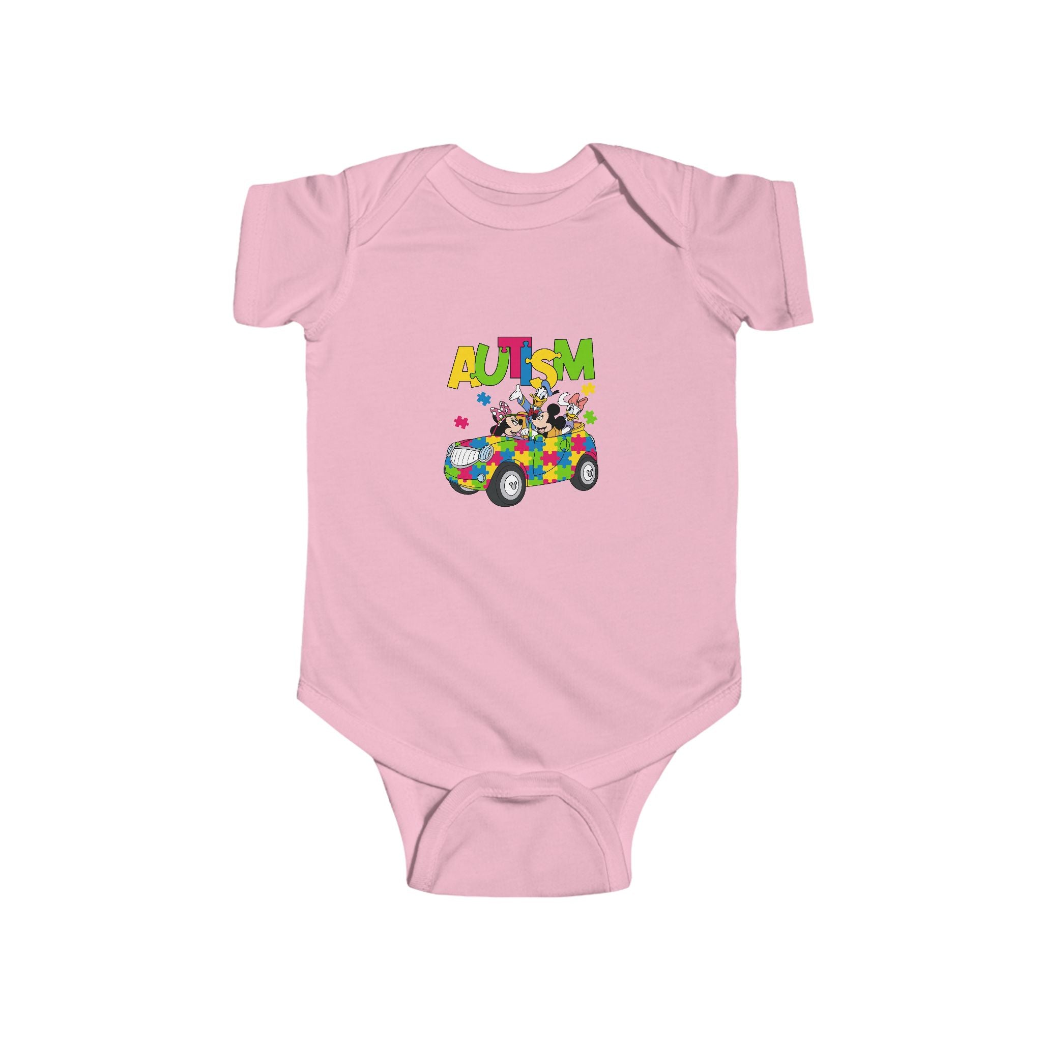 Autism Puzzle Car Infant Bodysuit – Colorful Awareness Baby Onesie