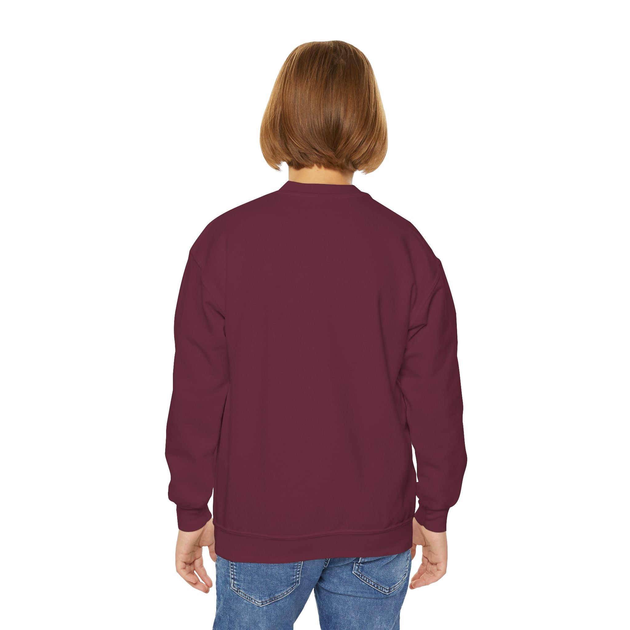 Youth Crewneck Sweatshirt – Tractor with Colorful Puzzle Pieces Kids Pullover (Autism Awareness)