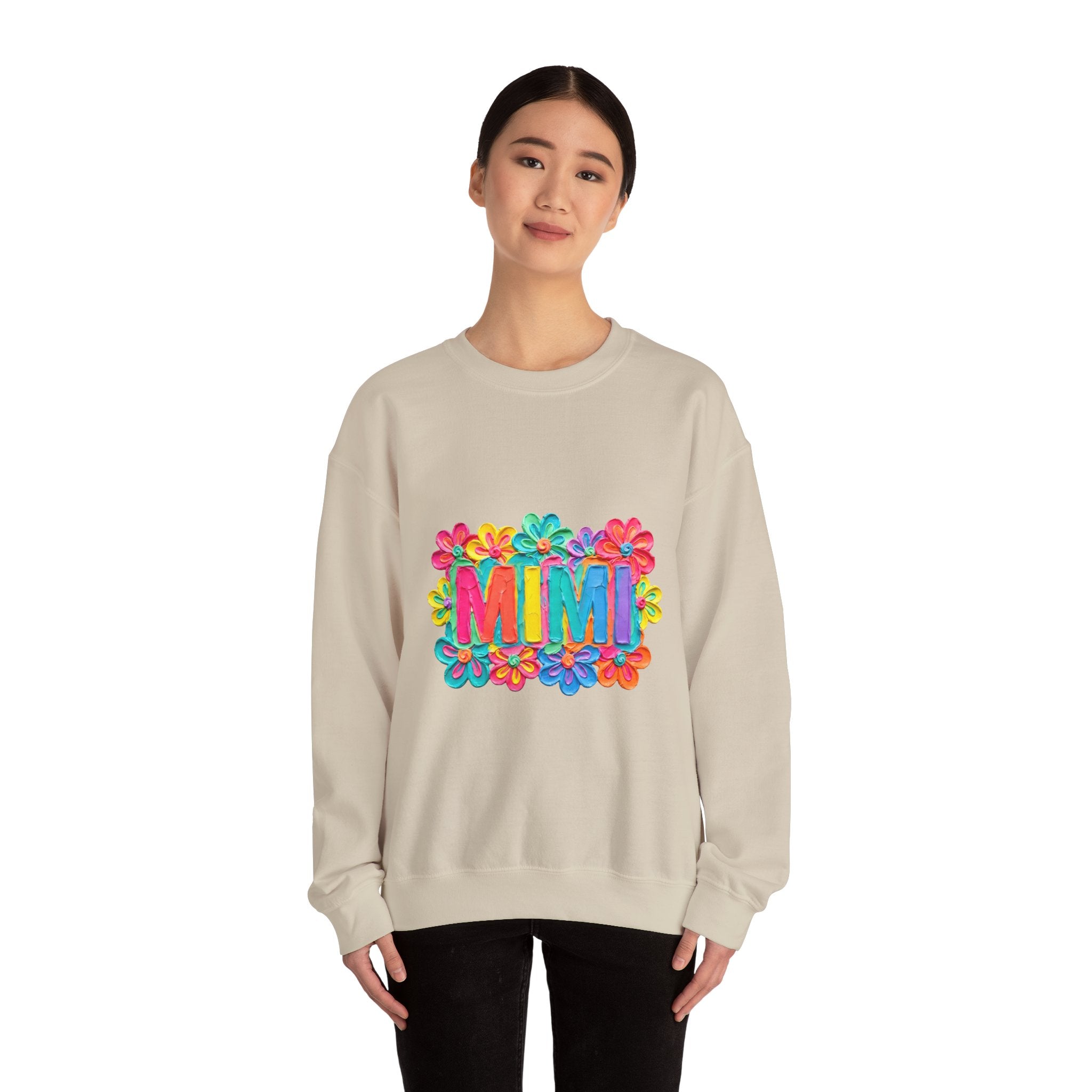 Mimi Floral Crewneck Sweatshirt — Colorful Retro Flower Graphic
