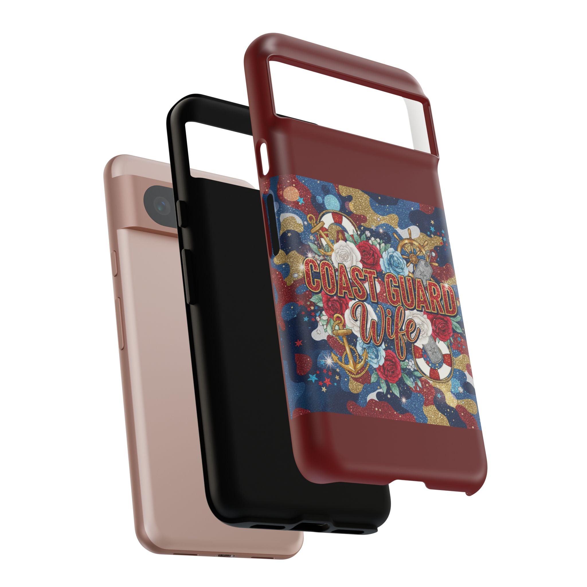 Coast Guard Wife Tough Phone Case — Patriotic Anchor & Lifebuoy Design