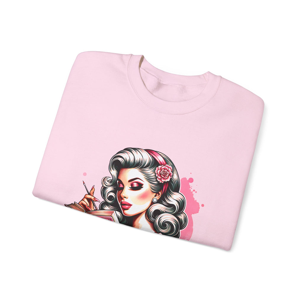 Reader Girl Sweatshirt — "Just One More Chapter" Cozy Graphic Crewneck