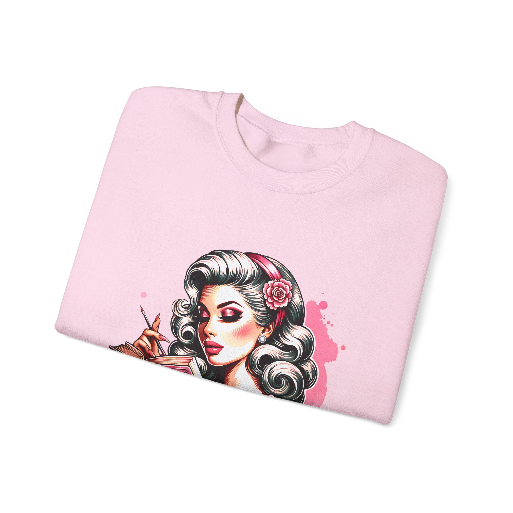 Reader Girl Sweatshirt — "Just One More Chapter" Cozy Graphic Crewneck
