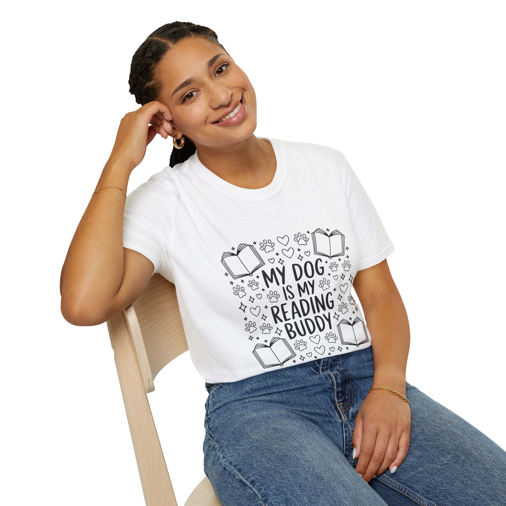 My Dog Is My Reading Buddy T-Shirt — Cute Book Lover & Dog Mom Tee