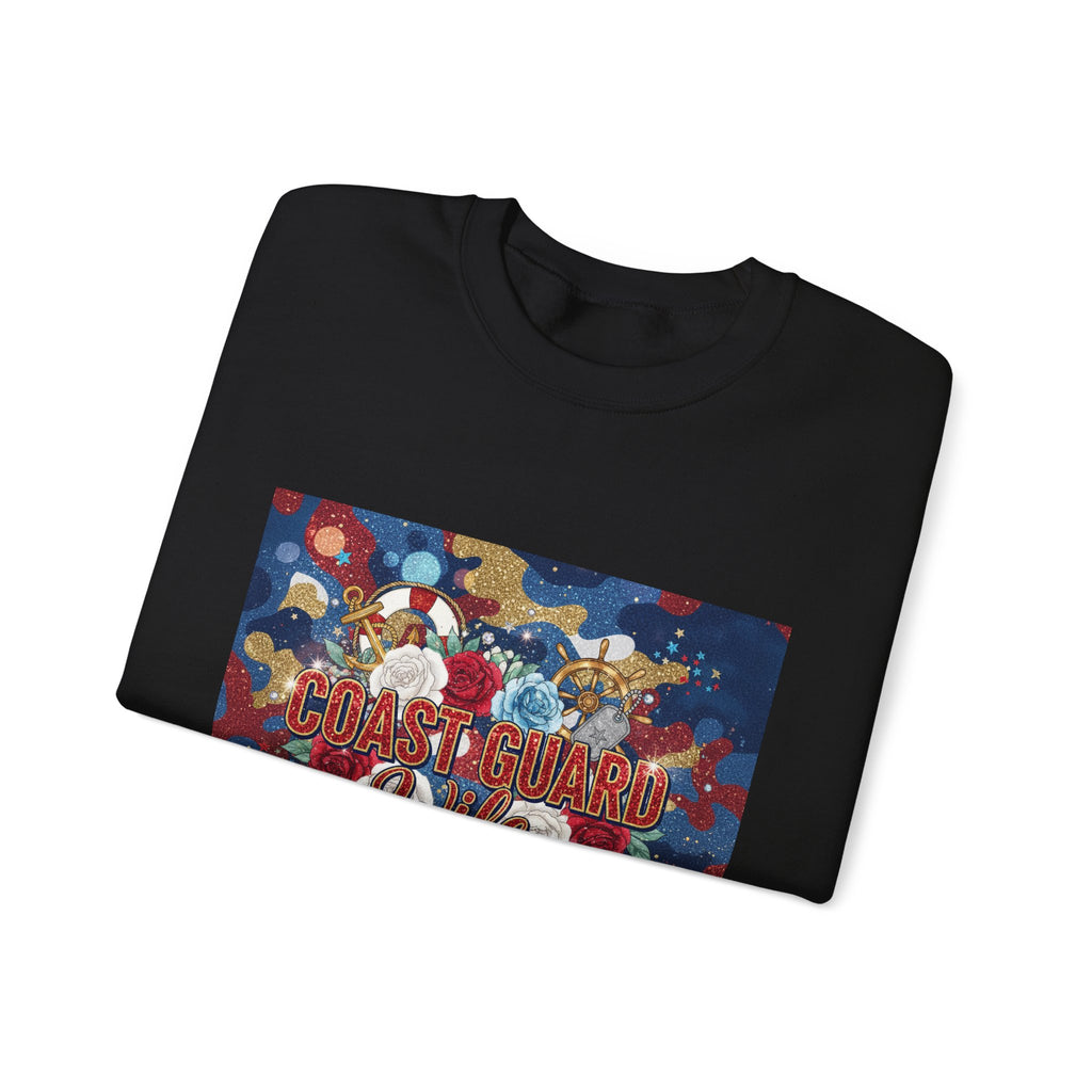Coast Guard Mom Crewneck Sweatshirt - Patriotic Sea Rescue Design