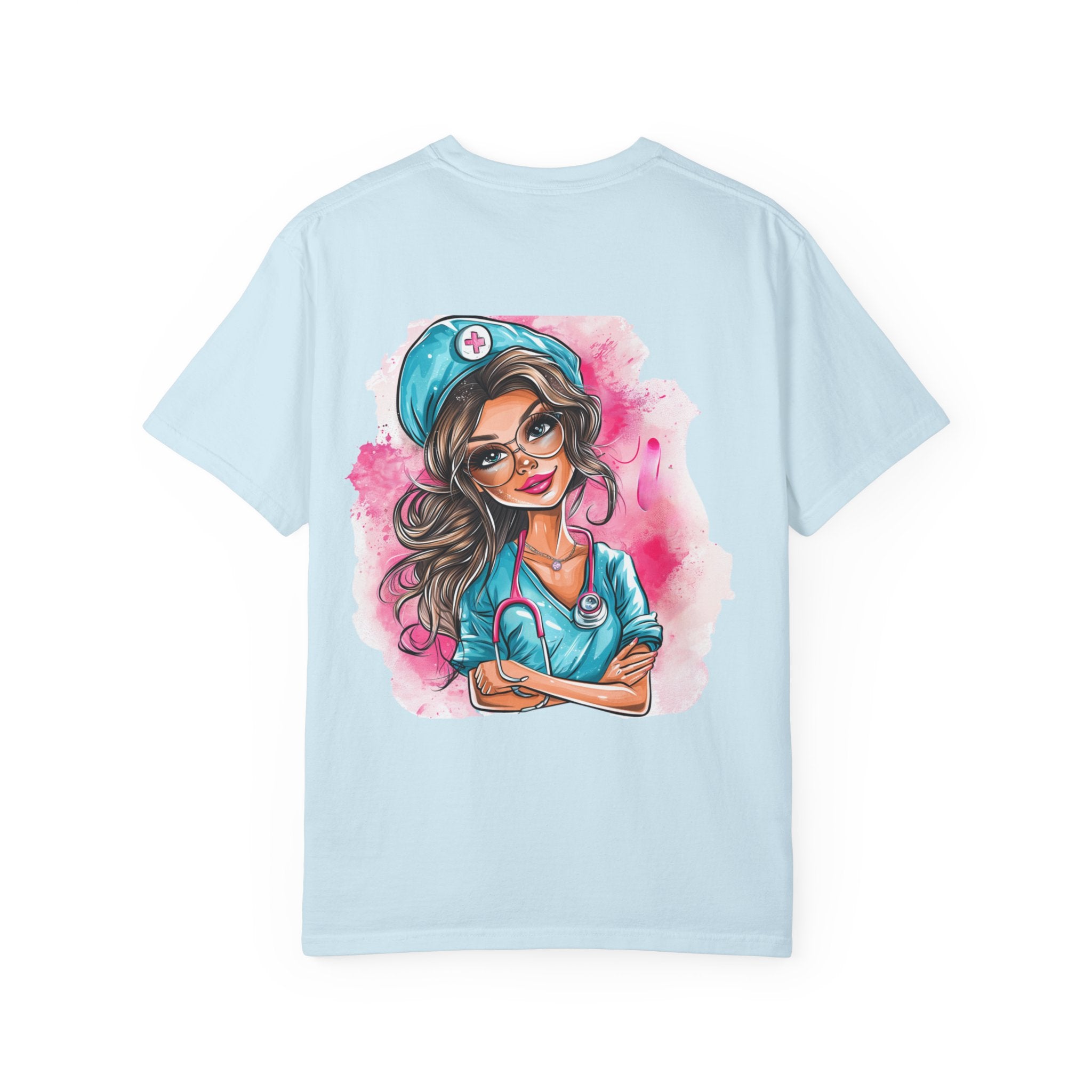 Nurse Life T-Shirt — Cute Female Nurse Watercolor Graphic Tee