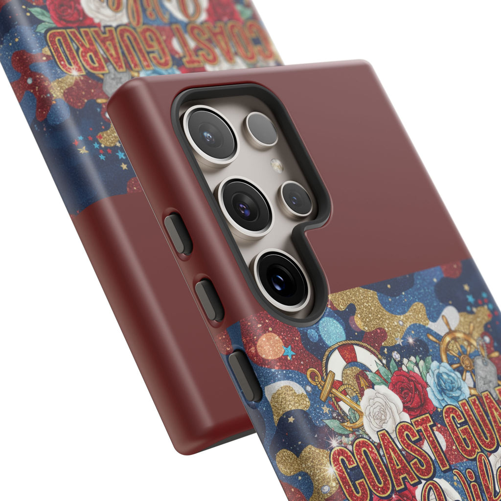 Coast Guard Wife Tough Phone Case — Patriotic Anchor & Lifebuoy Design