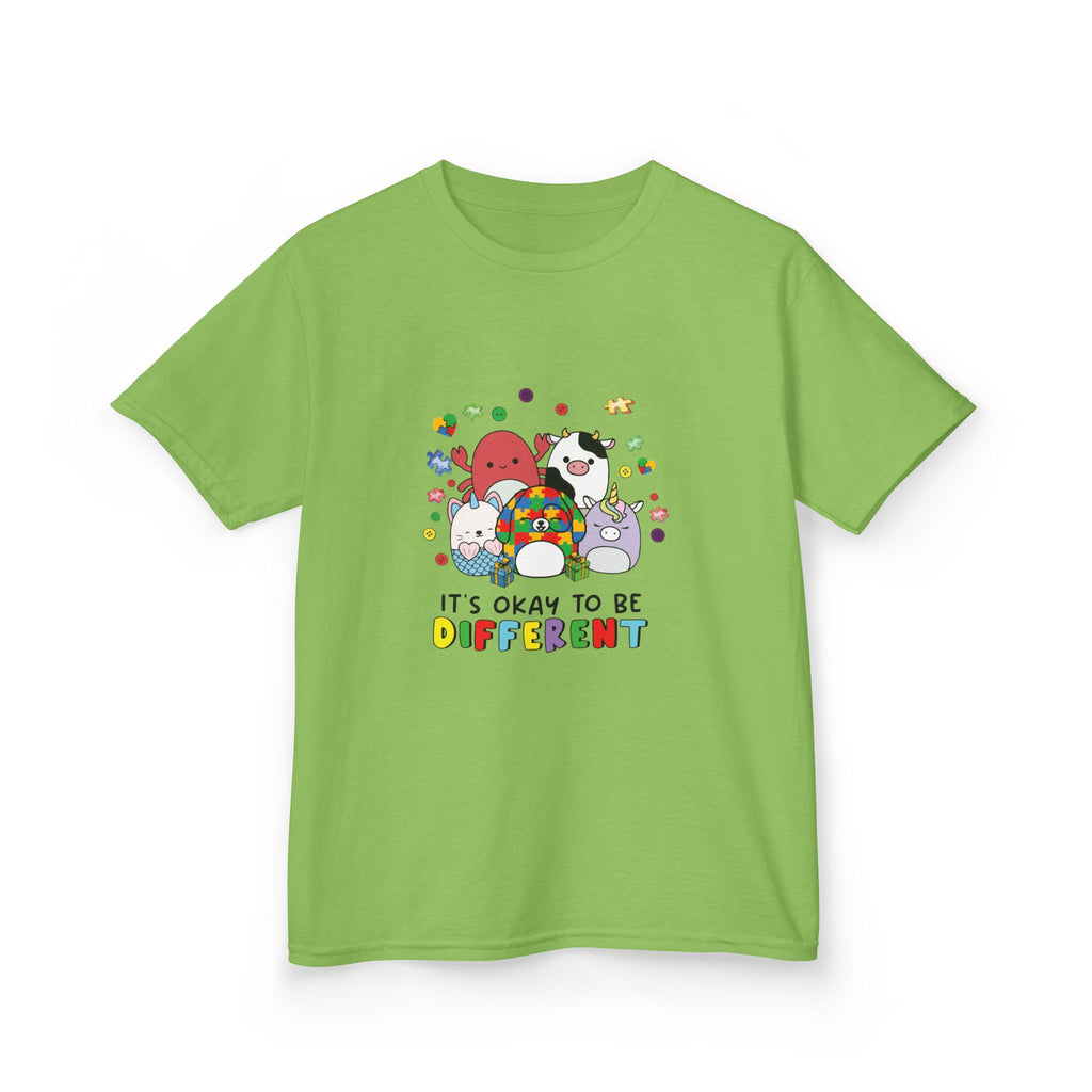 Kids Tee — "It's Okay to Be Different" Colorful Diversity Cartoon Shirt