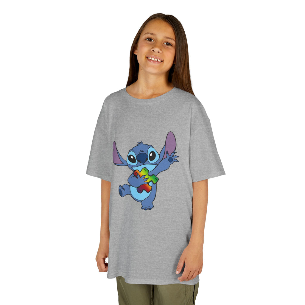 Kids Tee — Cute Stitch Holding Heart Graphic