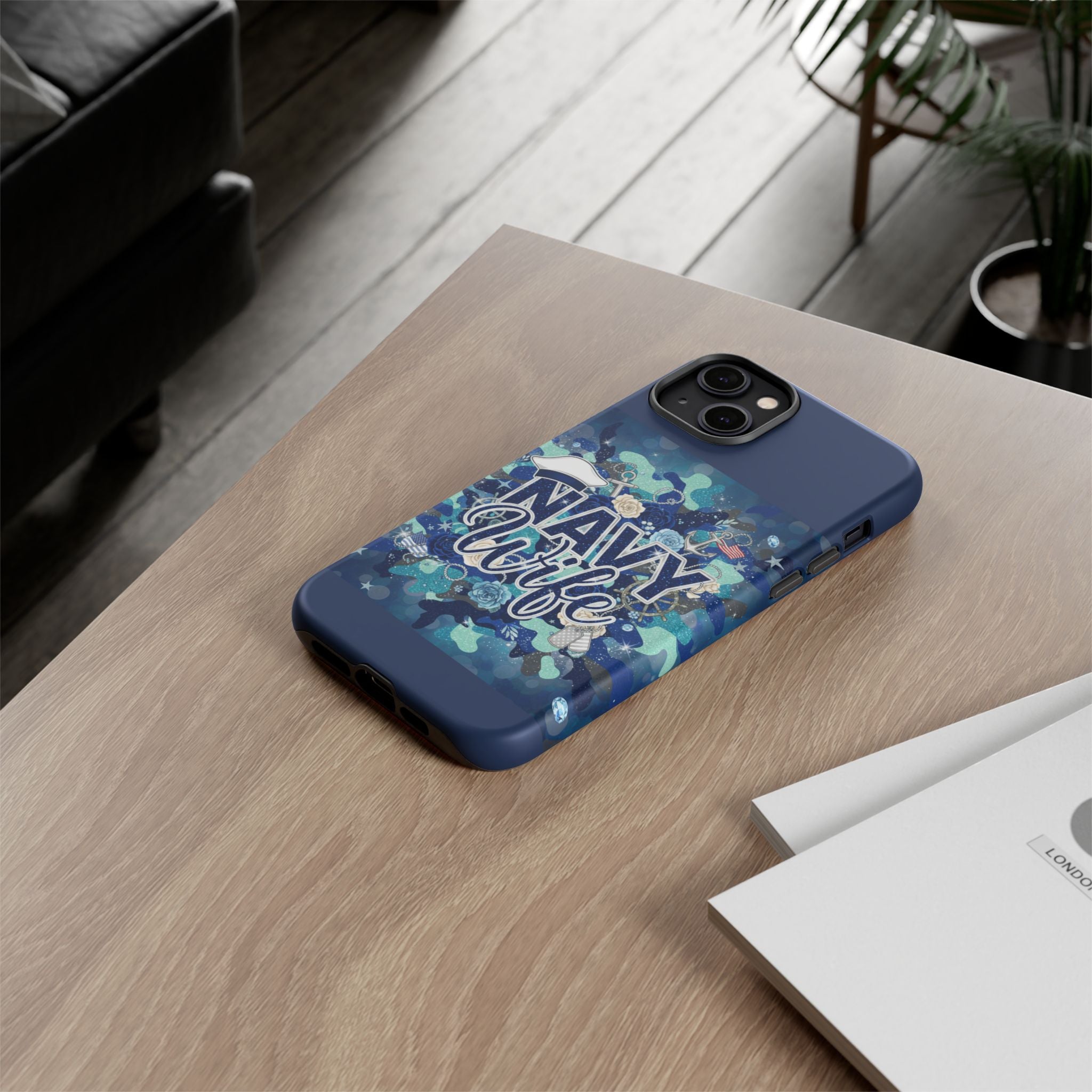 Navy Wife Tough Phone Case — Camouflage Military Tribute Protective Cover